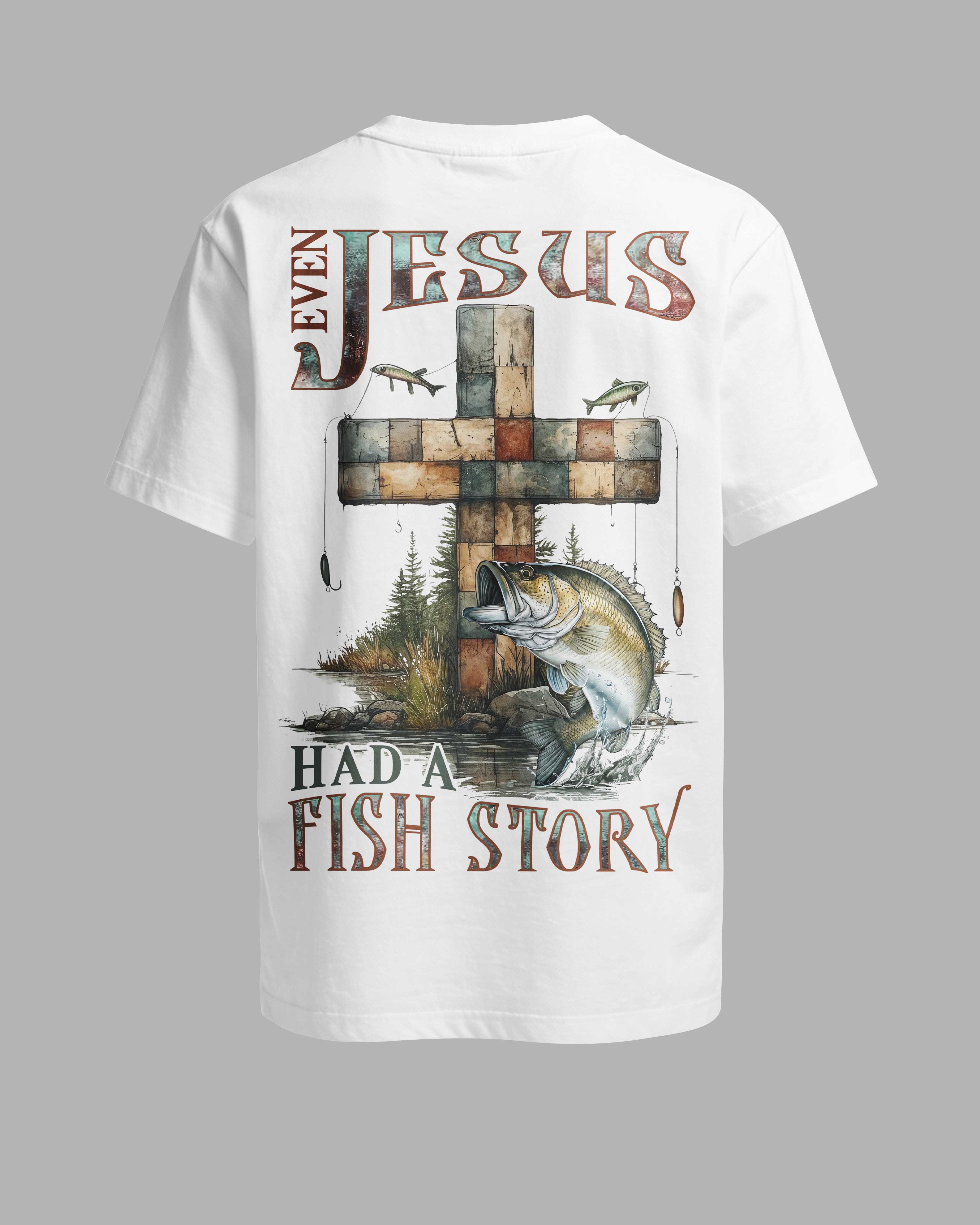 Even Jesus Had A Fish Story All Over Print T-Shirt Main image