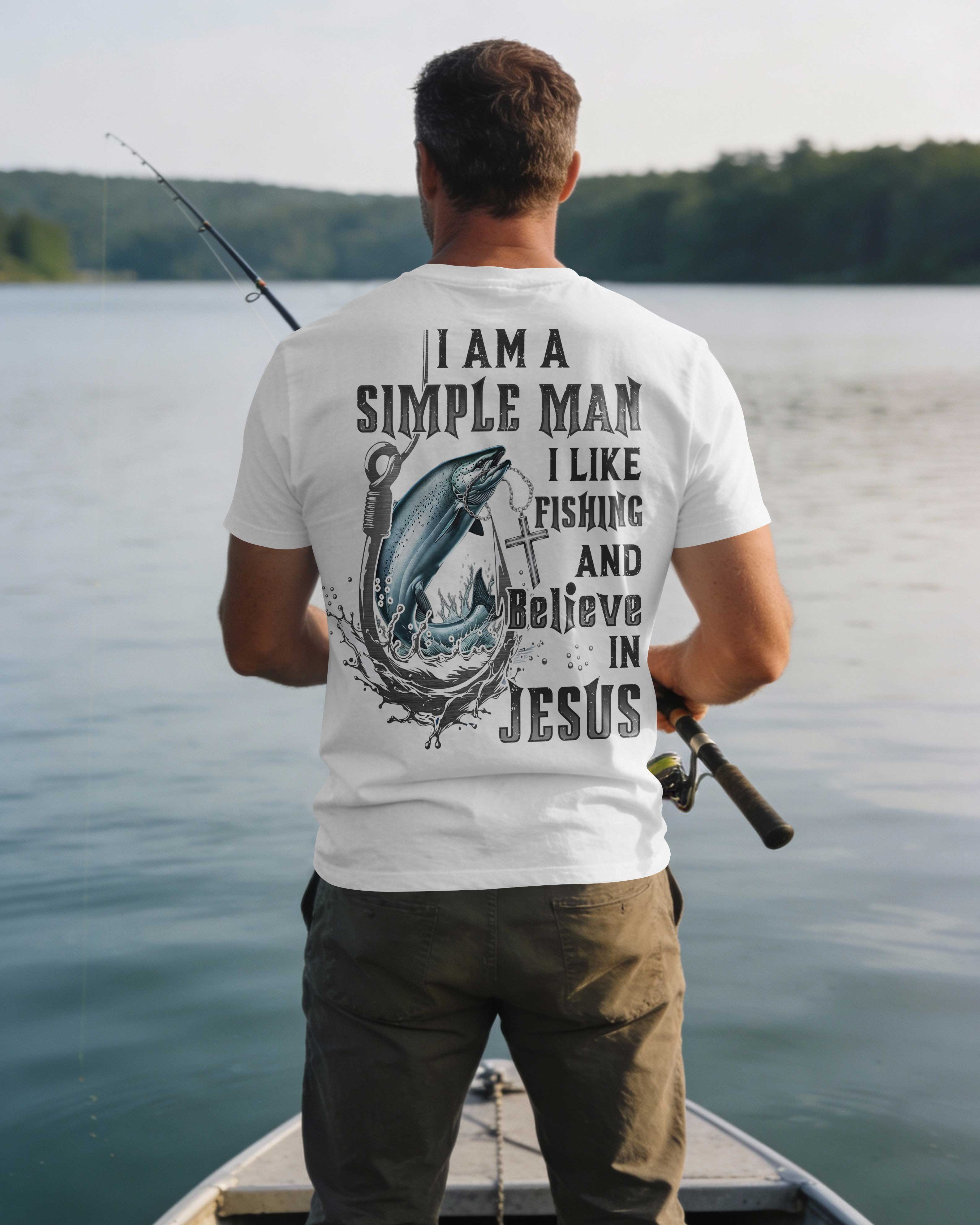 I Like Fishing And Believe In Jesus All Over Print T-Shirt