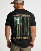 God Family Country And Fishing In That Order Custom Name Custom Name T-Shirt
