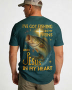 I've Got Fishing In My Veins And Jesus In My Heart All Over Print T-Shirt