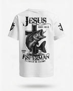 Jesus Made Me A Fisherman I Catch He Cleans All Over Print T-Shirt
