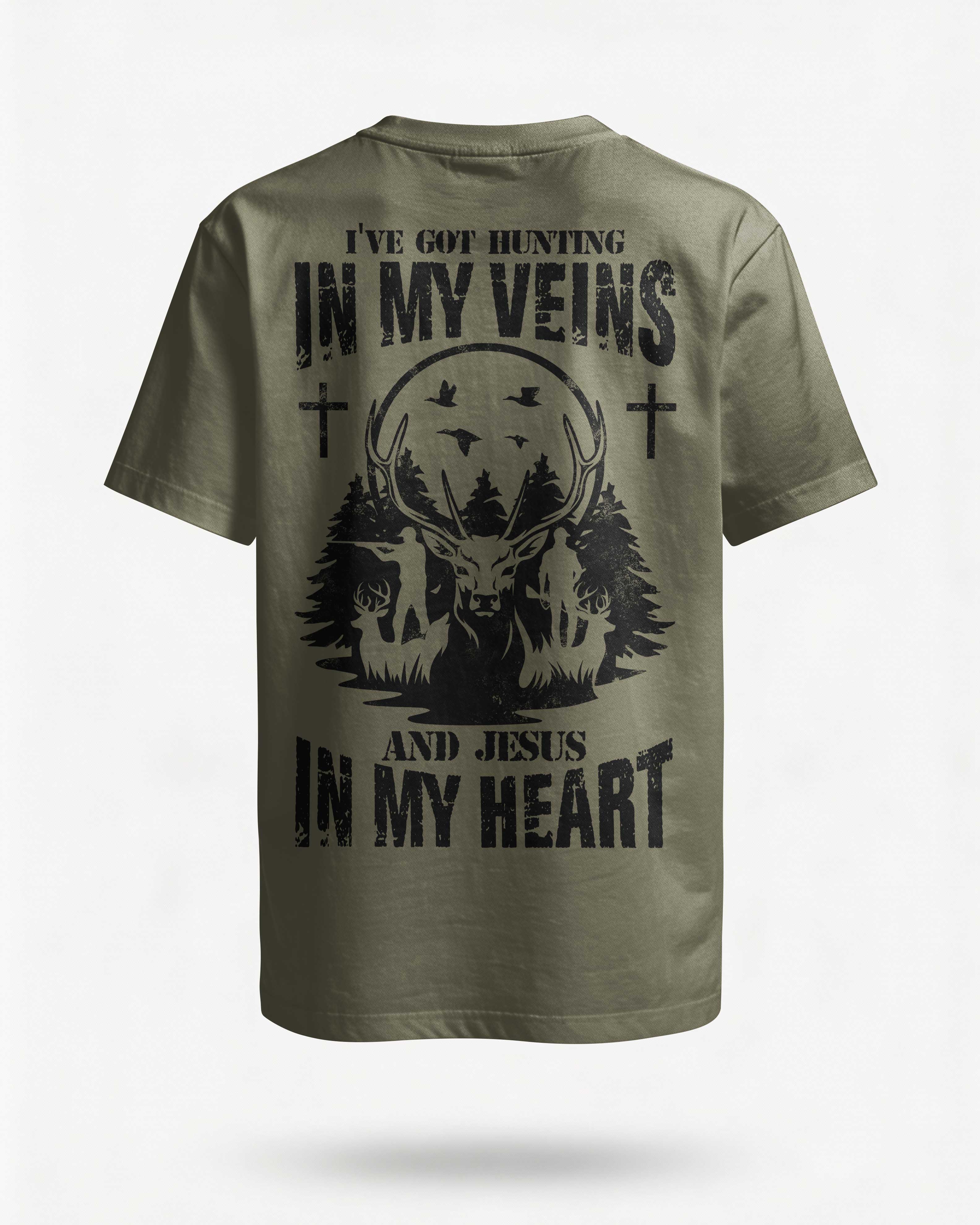 I've Got Hunting In My Veins And Jesus In My Heart Custom Name T-Shirt Main image