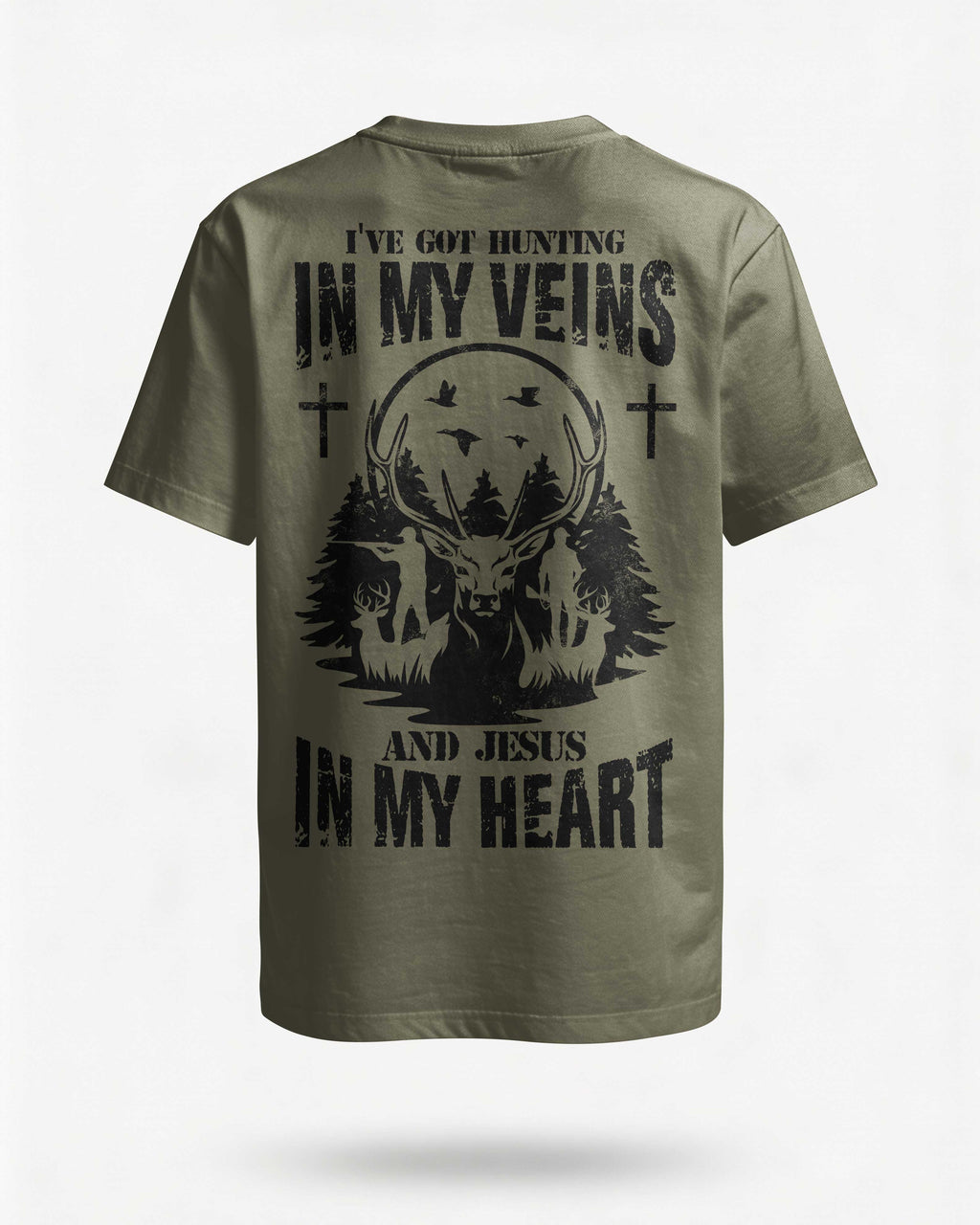 I've Got Hunting In My Veins And Jesus In My Heart Custom Name T-Shirt