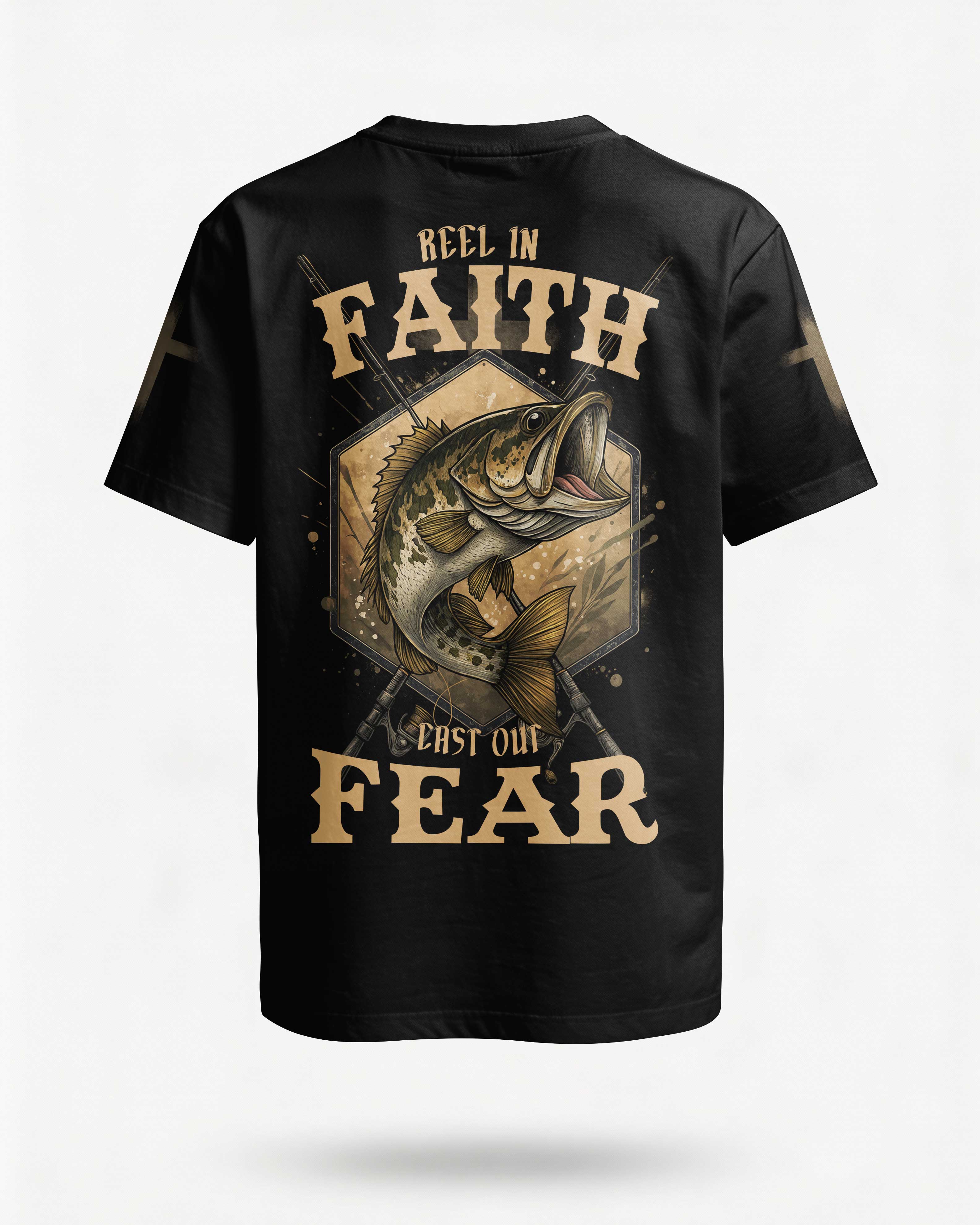 Reel In Faith Cast Out Fear All Over Print T-Shirt Main image