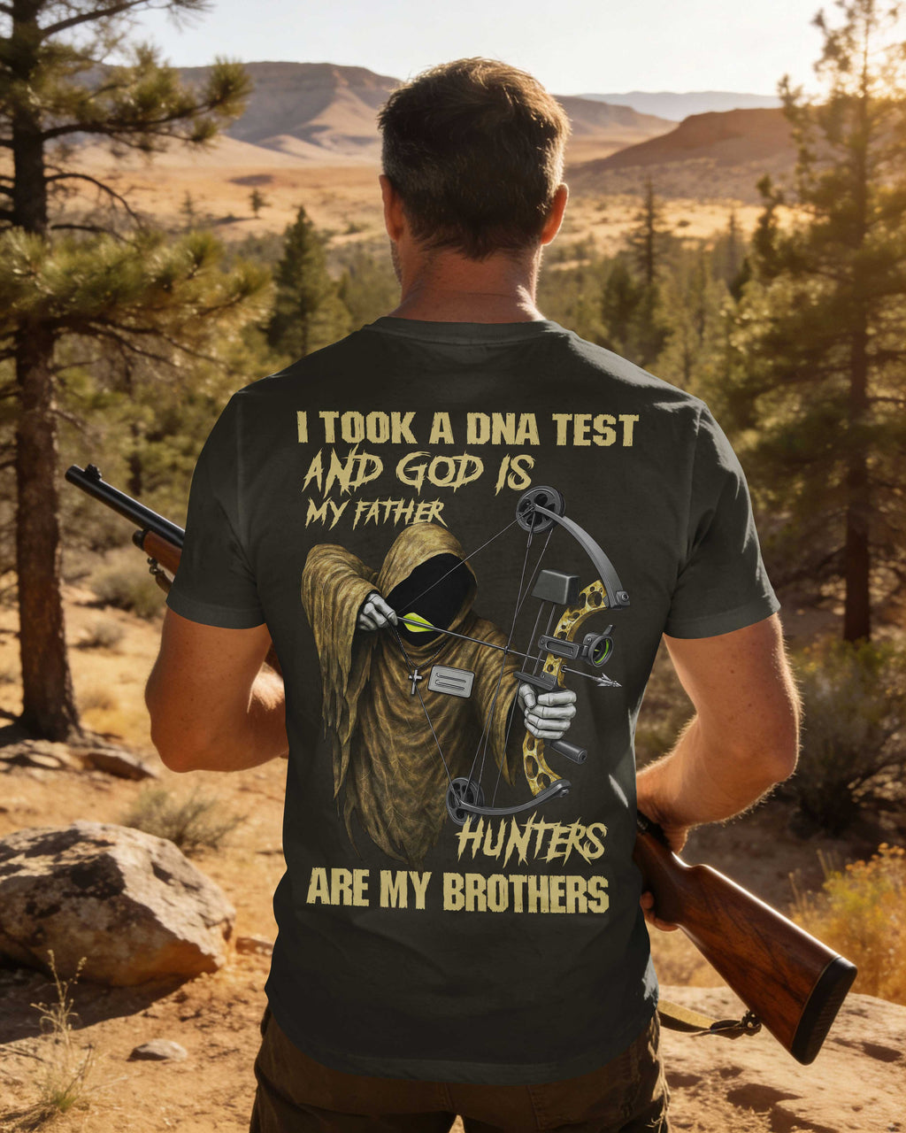 God is my Father Hunters are my brothers All Over Print Custom Name T-Shirt