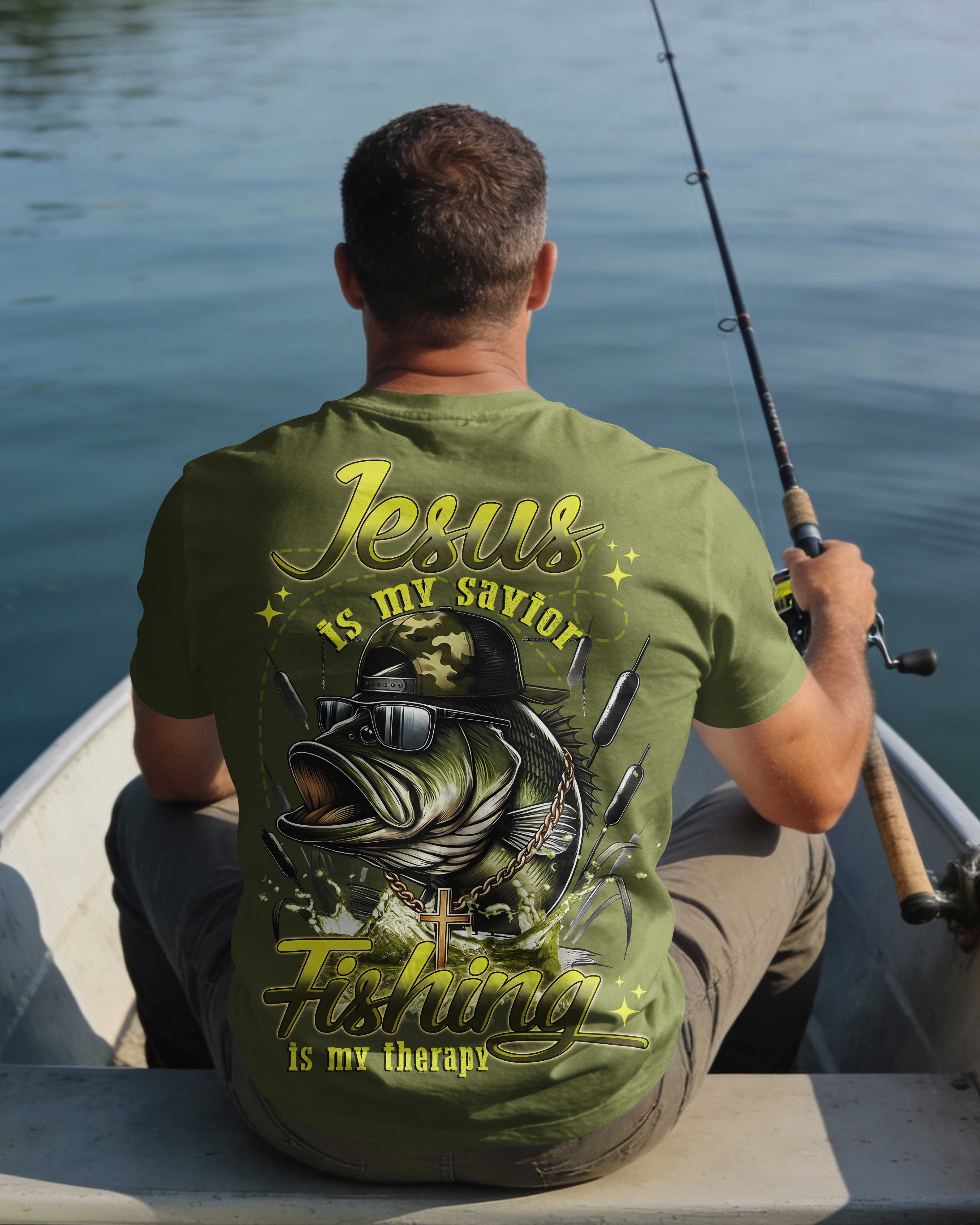 Jesus Is My Savior Fishing Is My Therapy Shirt