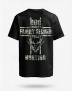 God First Family Second Then Hunting All Over Print T-Shirt
