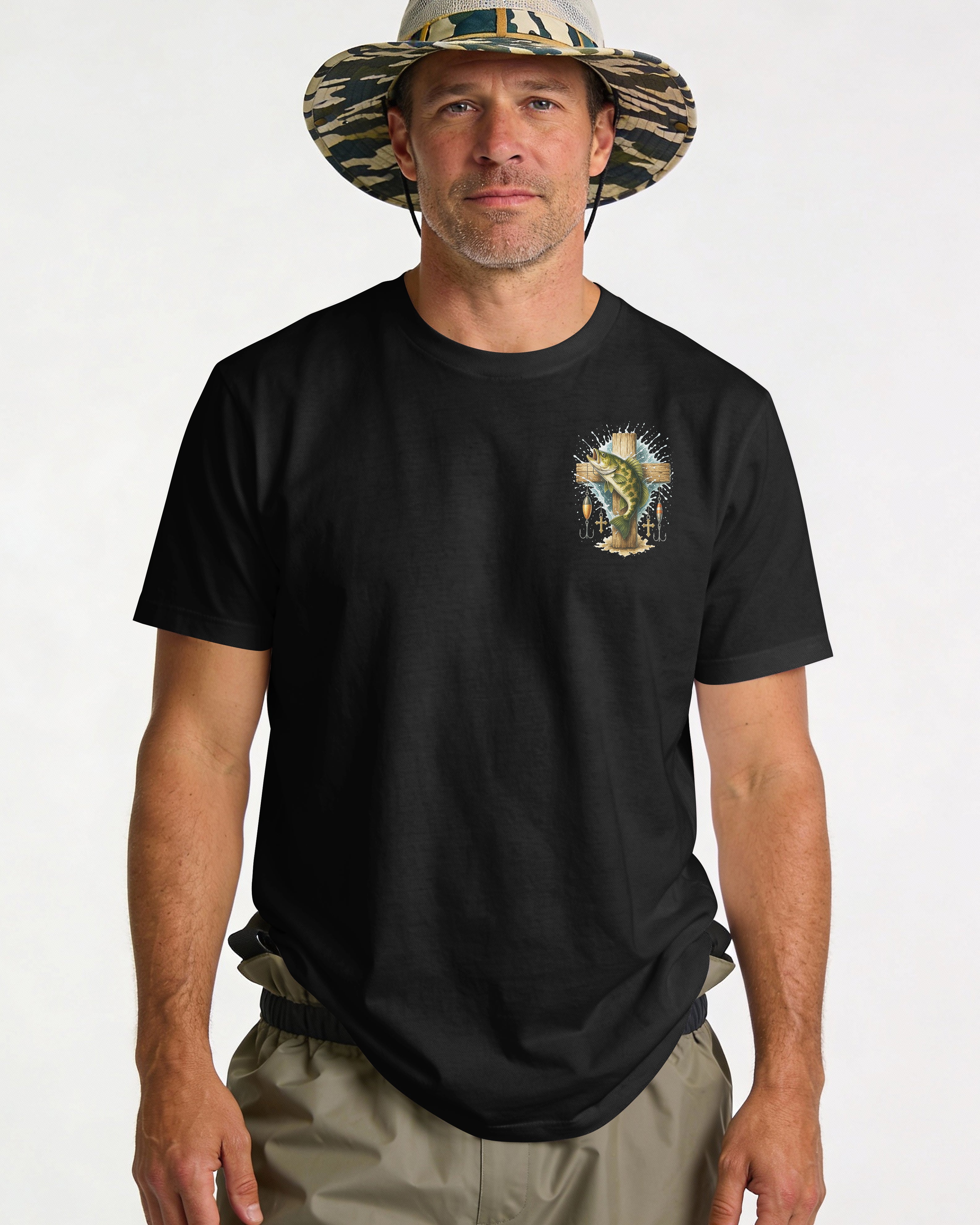 Hooked On Jesus All Over Print T-Shirt