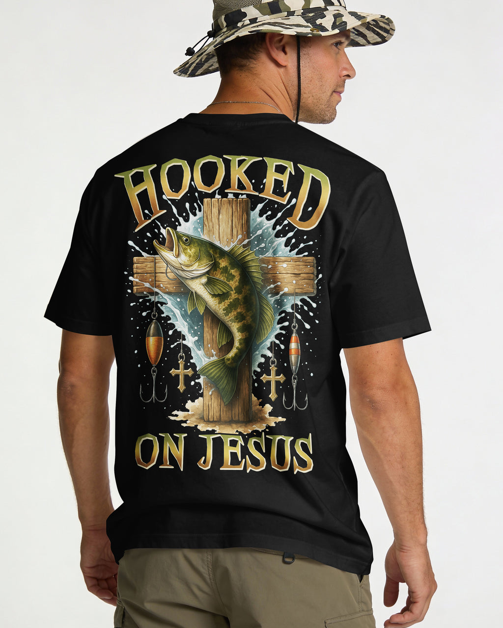 Hooked On Jesus All Over Print T-Shirt