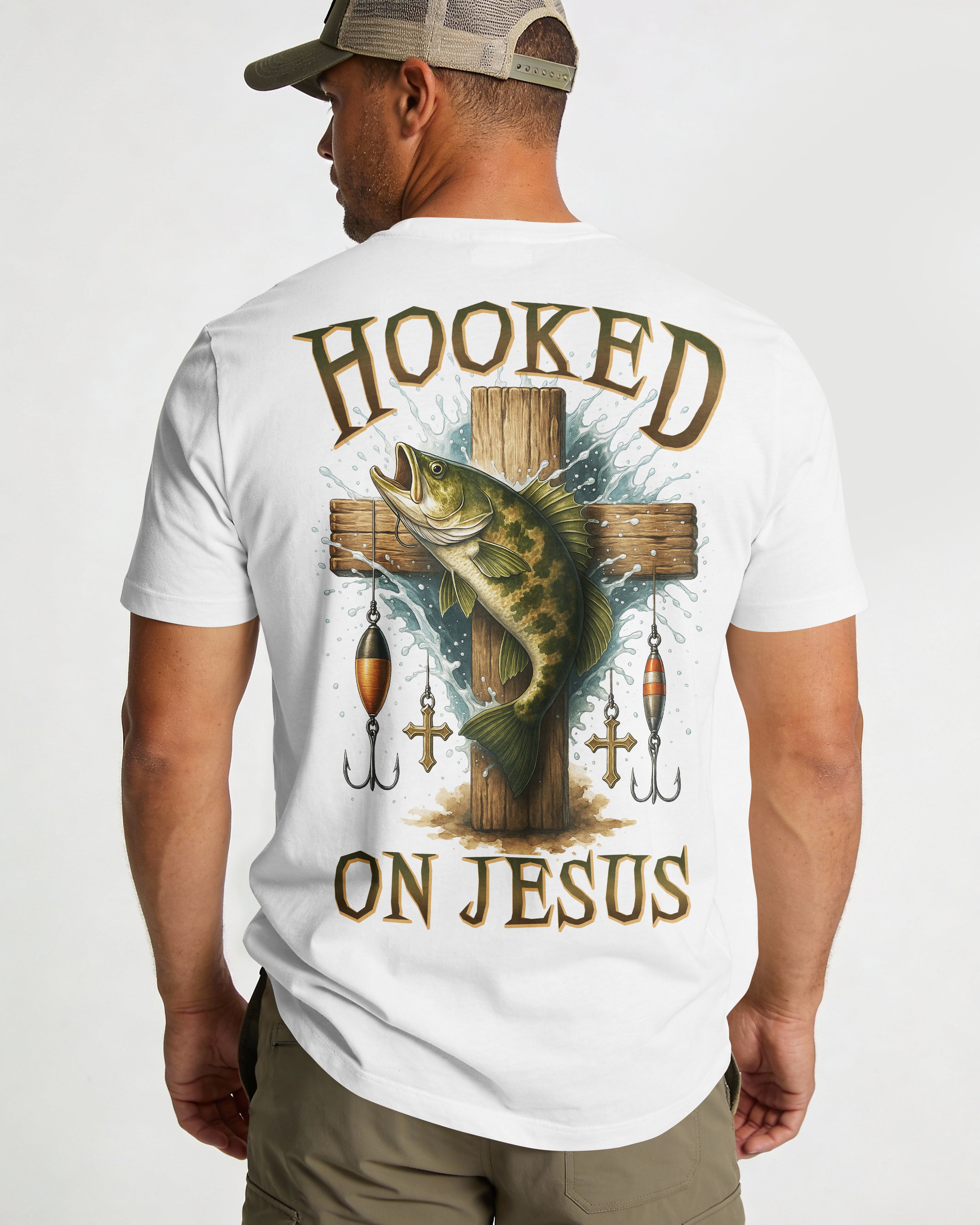 Hooked On Jesus All Over Print T-Shirt