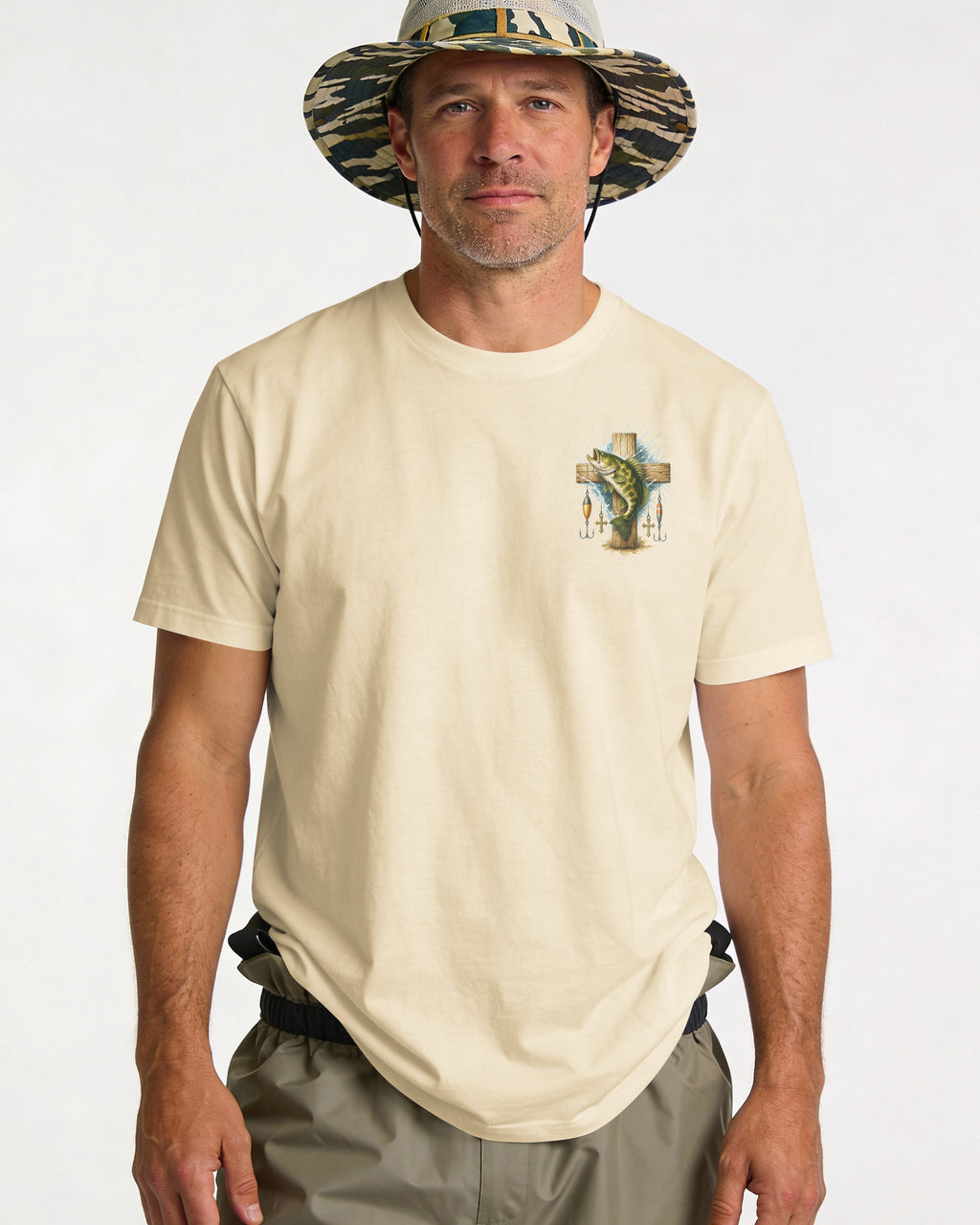 Hooked On Jesus All Over Print T-Shirt