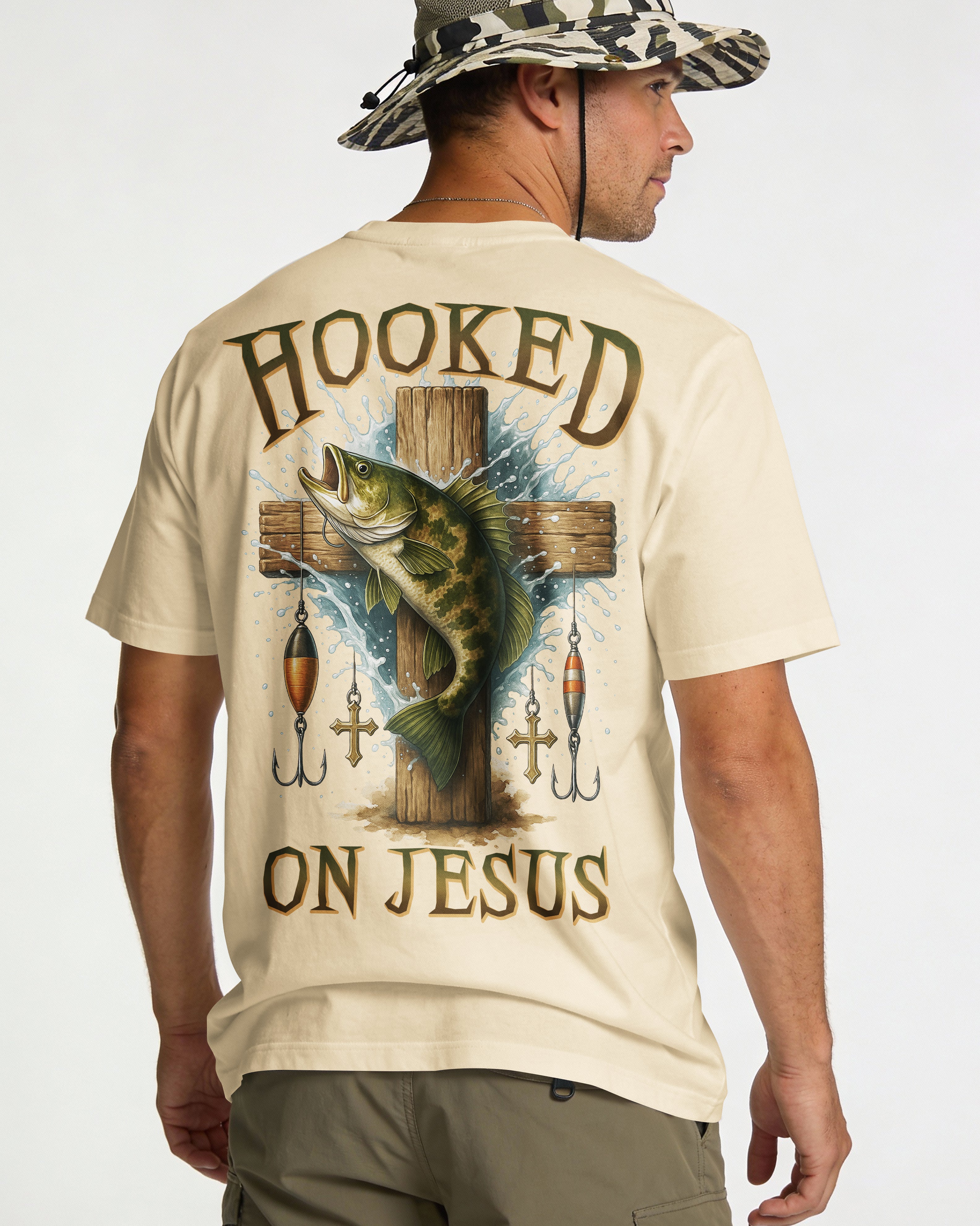 Hooked On Jesus All Over Print T-Shirt