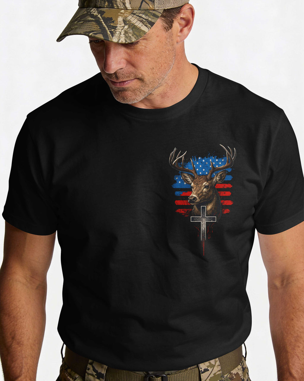 Hunter By Blood American By Birth Christian By Choice T-Shirt