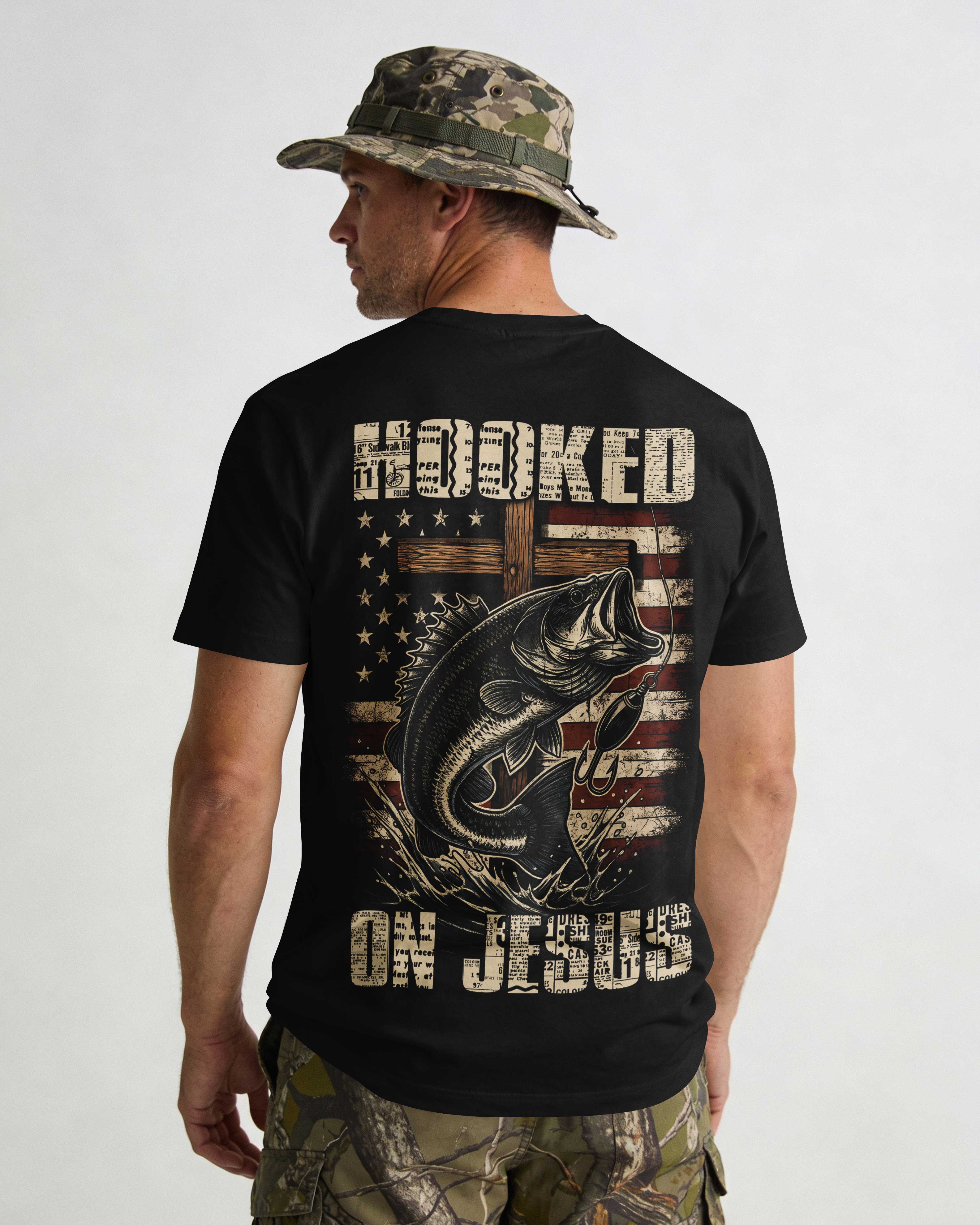 Hooked On Jesus All Over Print T-Shirt