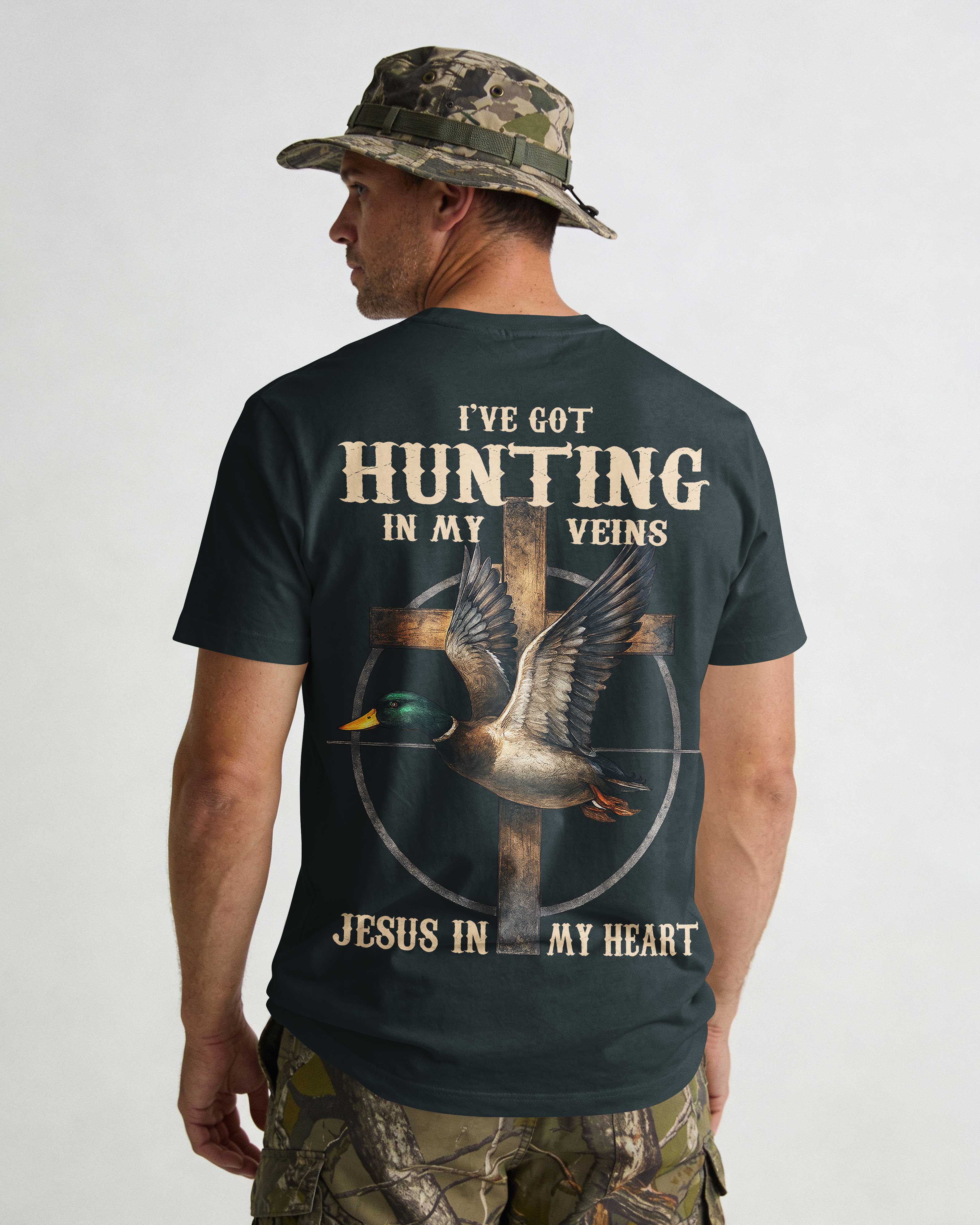 I've Got Hunting In My Veins Jesus In My Heart T-Shirt