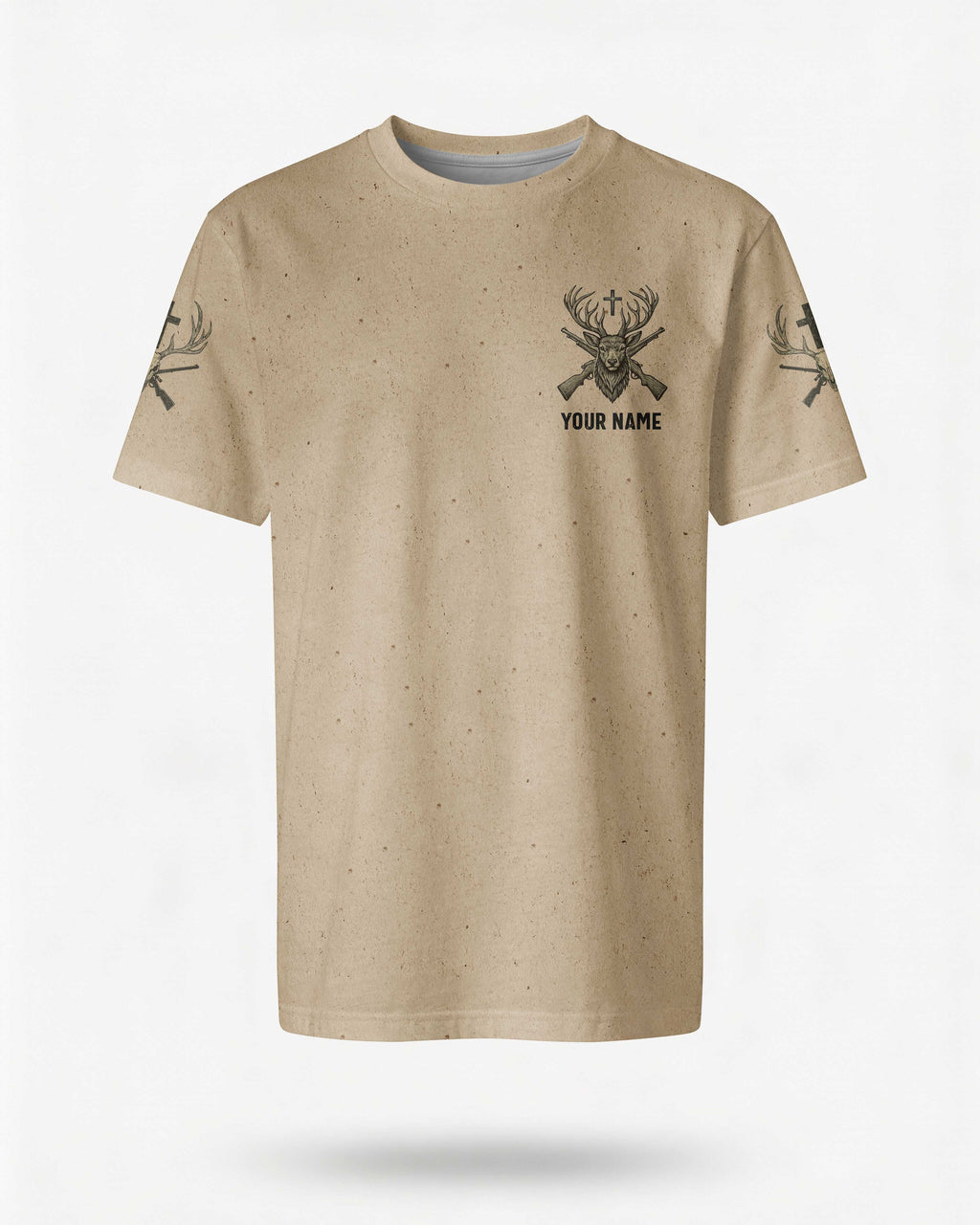 Born To Hunt Guided By Faith Saved By Grace Custom Name T-Shirt