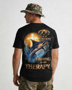 God Is My Savior Fishing Is My Therapy T-Shirt