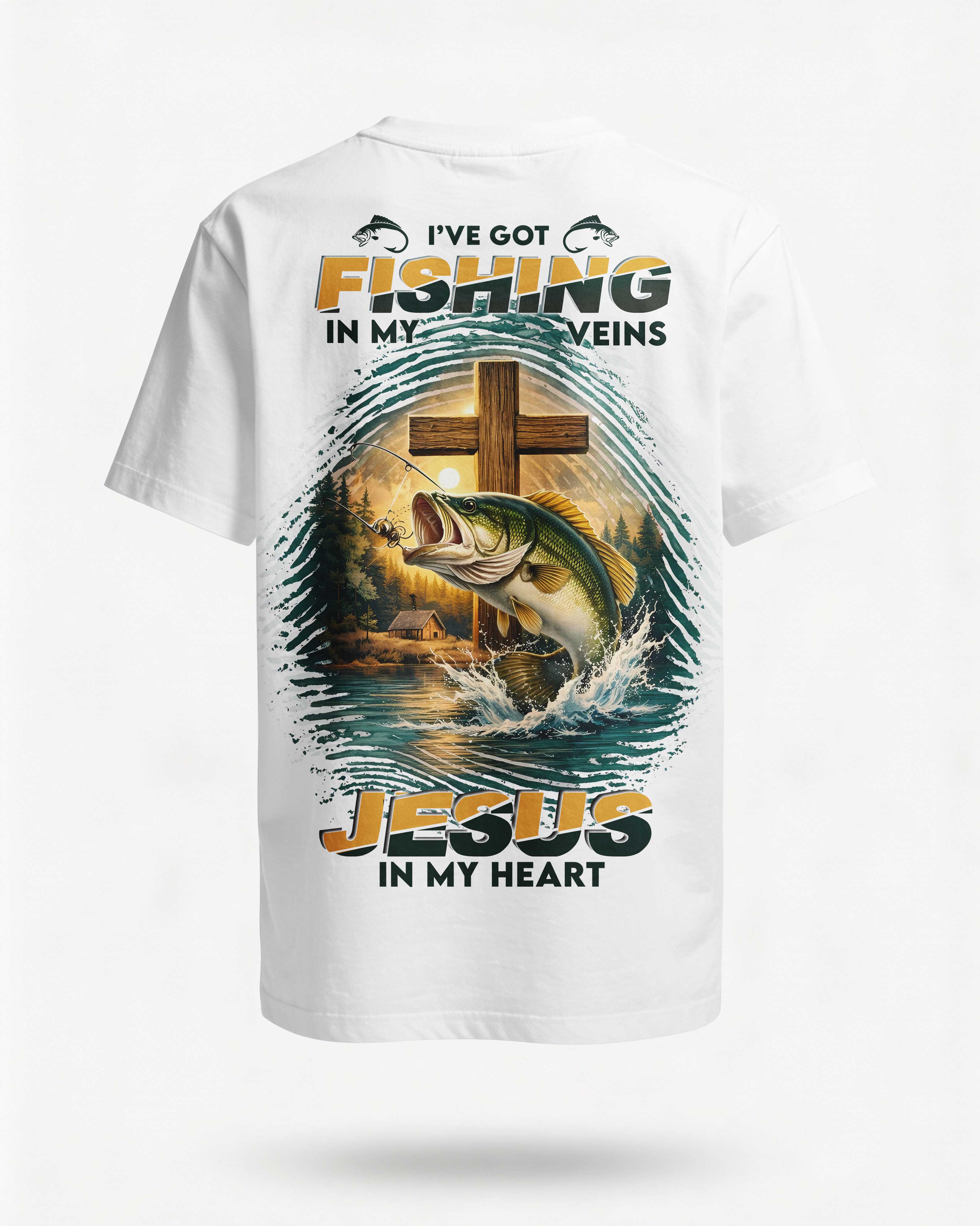 I've Got Fishing In My Veins, Jesus In My Heart T-Shirt Main image