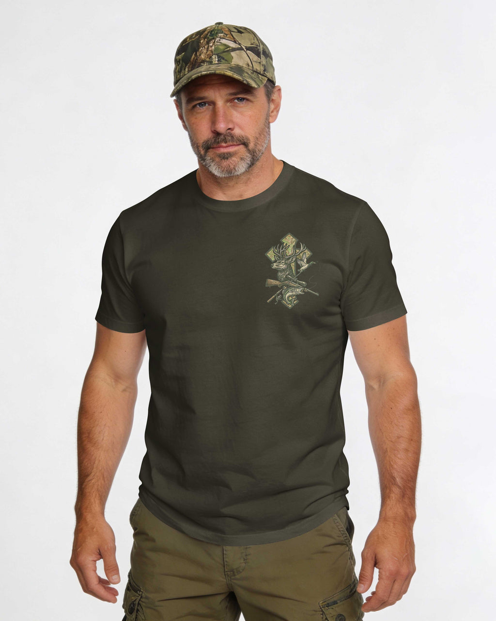 Blessed With Hunting And Fishing My Therapy From God All Over Print T-Shirt