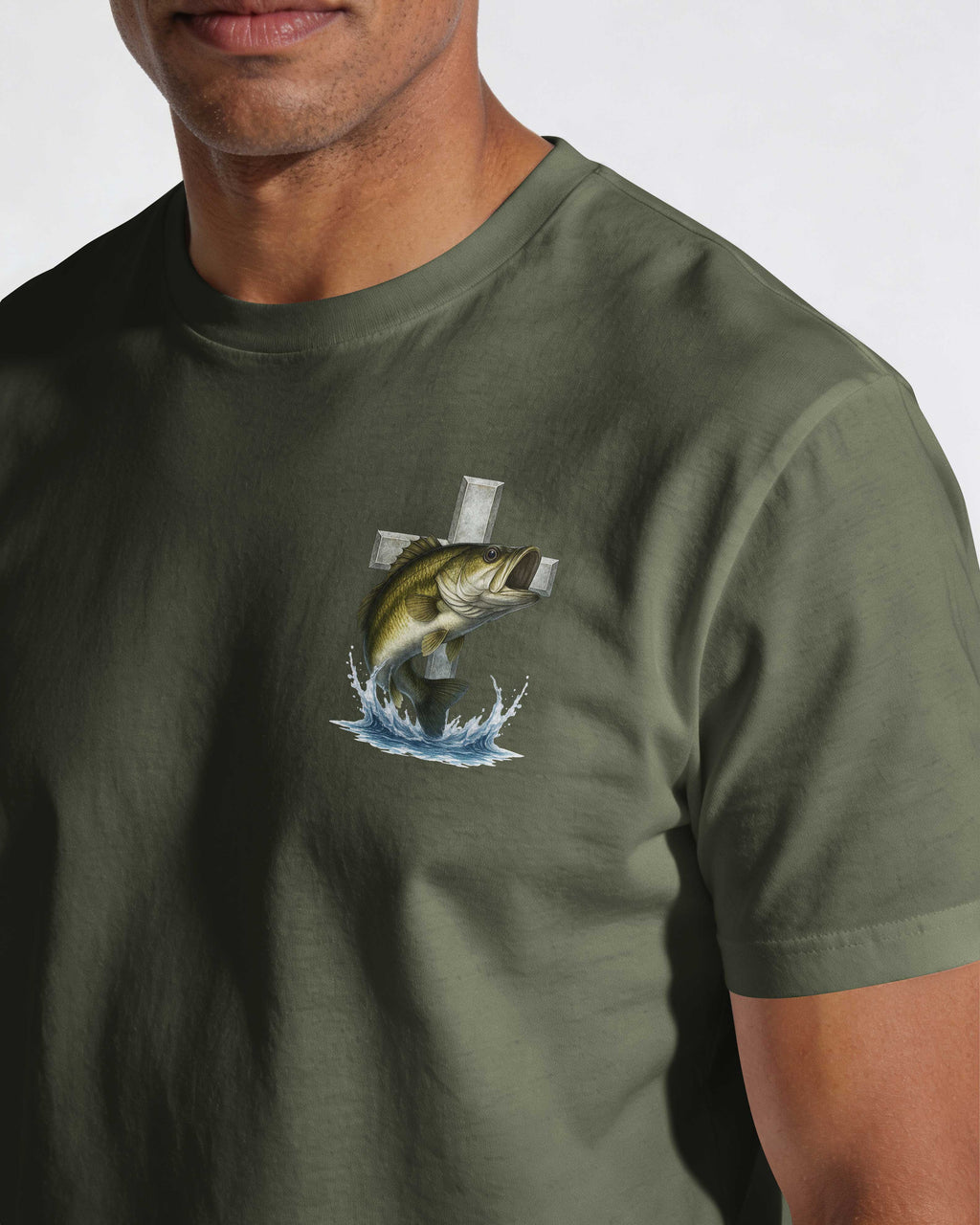 Hooked By Grace Caught By Faith All Over Print T-Shirt