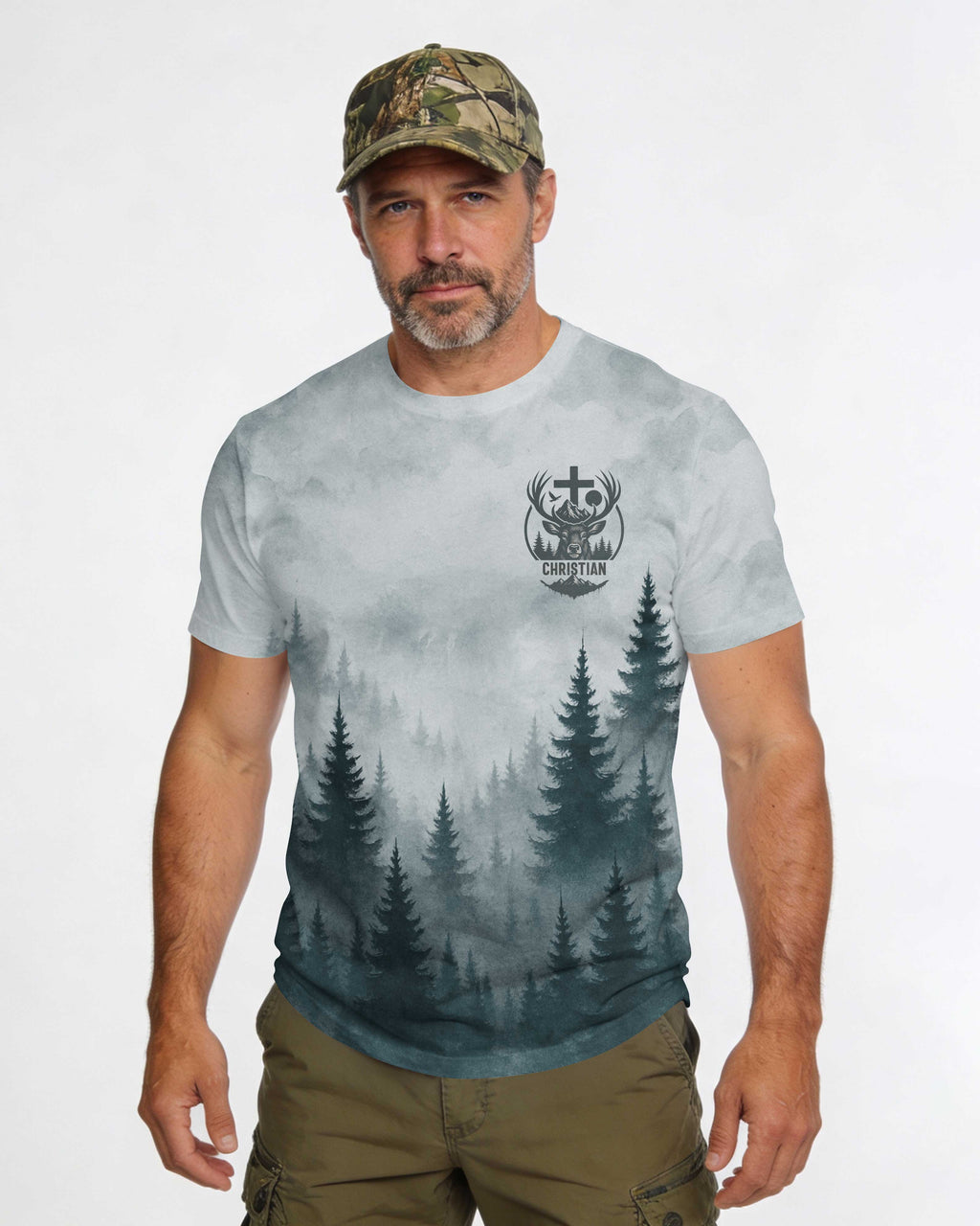 In the Woods I Hunt In the Cross I Trust Custom Name Custom Name T-Shirt