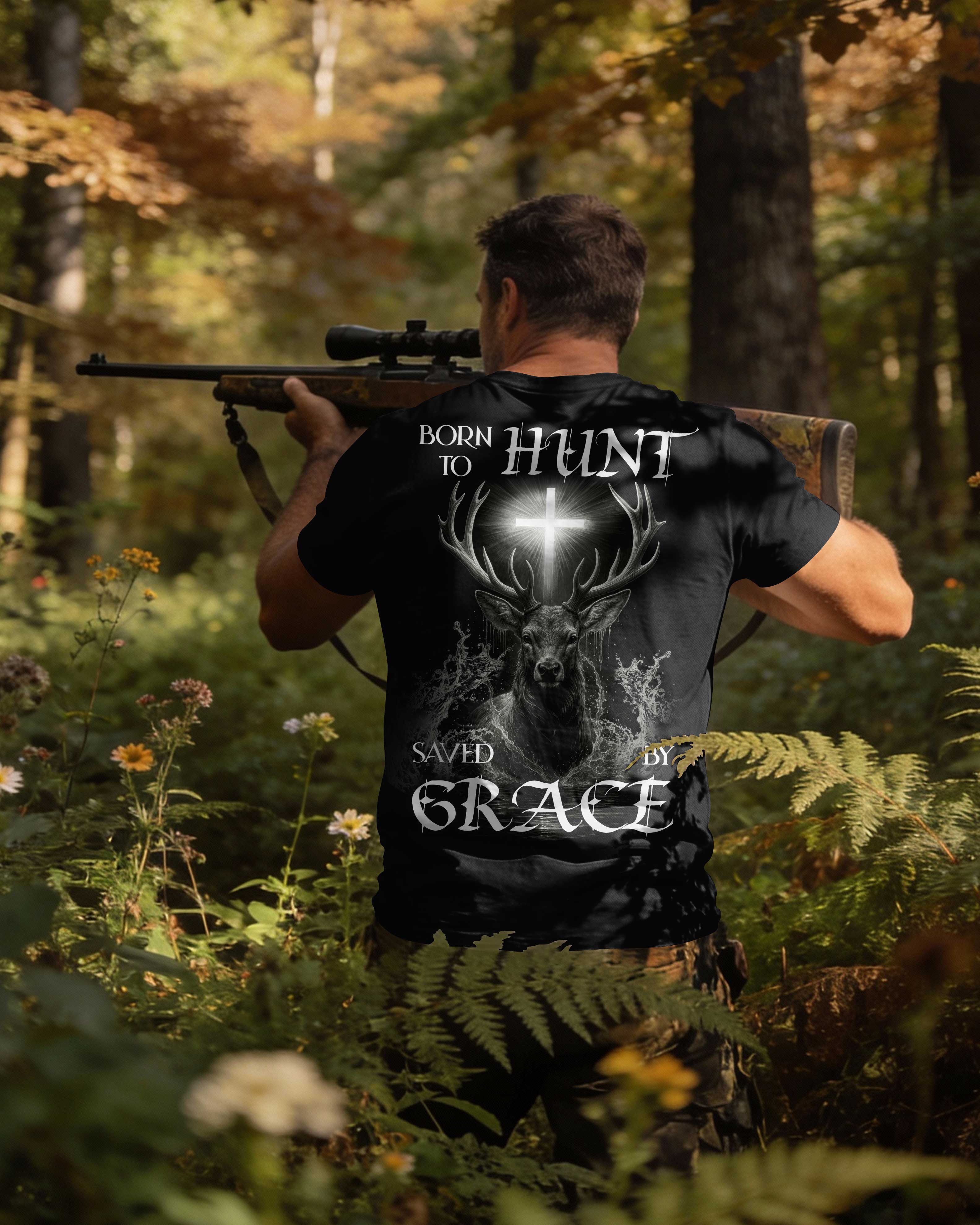 Born To Hunt Saved By Grace T-Shirt