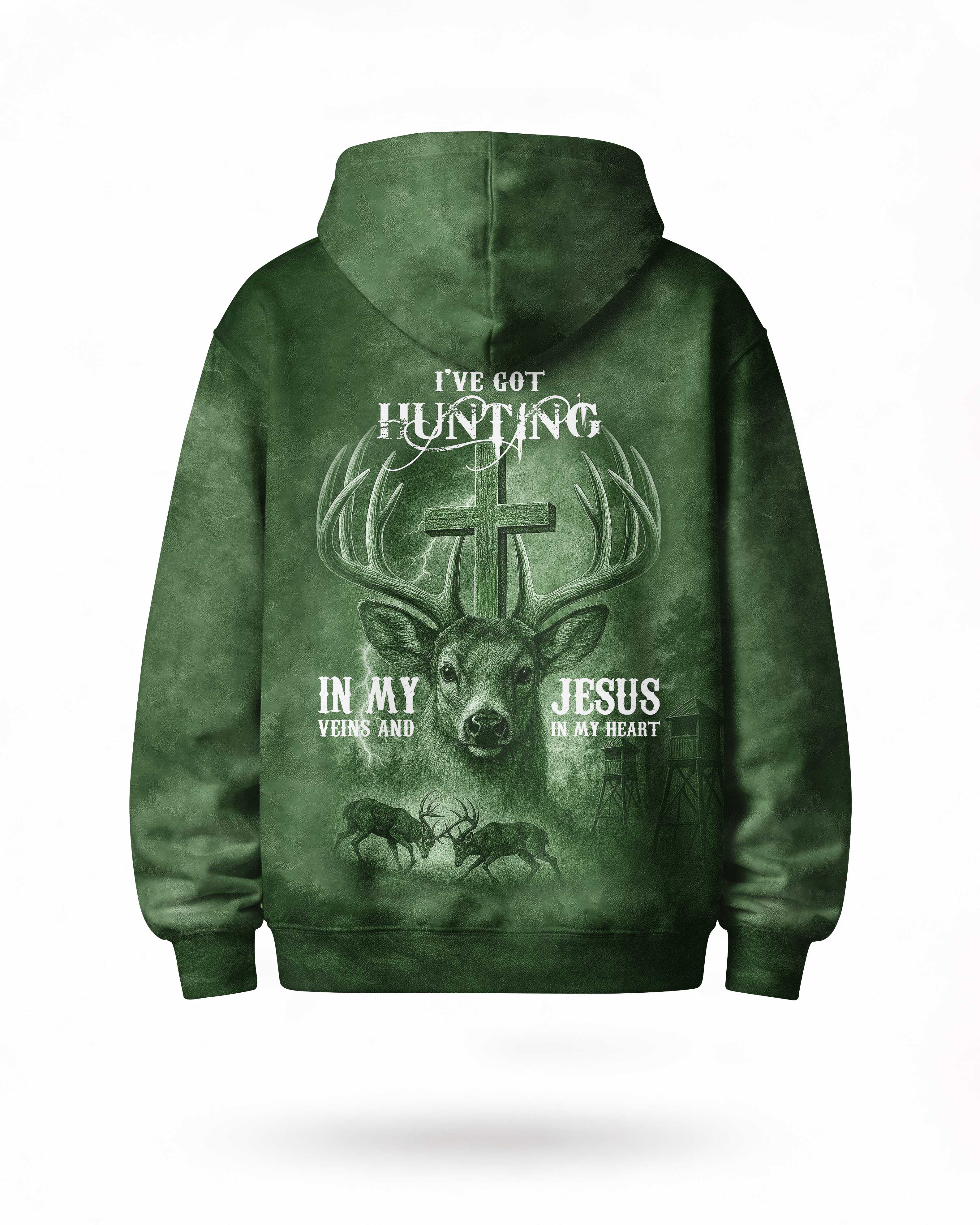 I've Got Hunting In My Veins And Jesus In My Heart Hoodie Main image