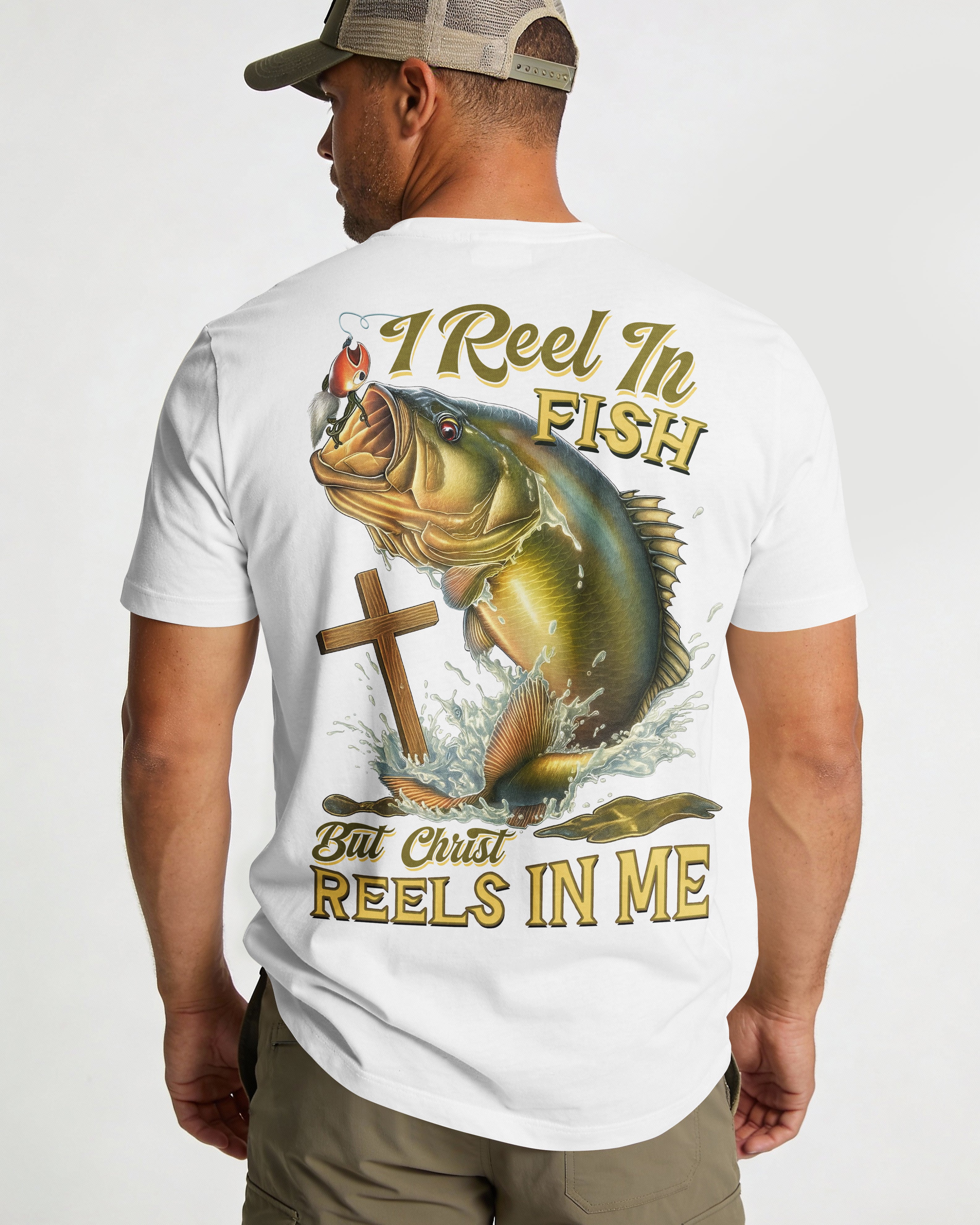 I Reel In Fish But Christ Reels In Me All Over Print T-Shirt