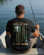 God Family Country And Fishing In That Order Custom Name Custom Name T-Shirt