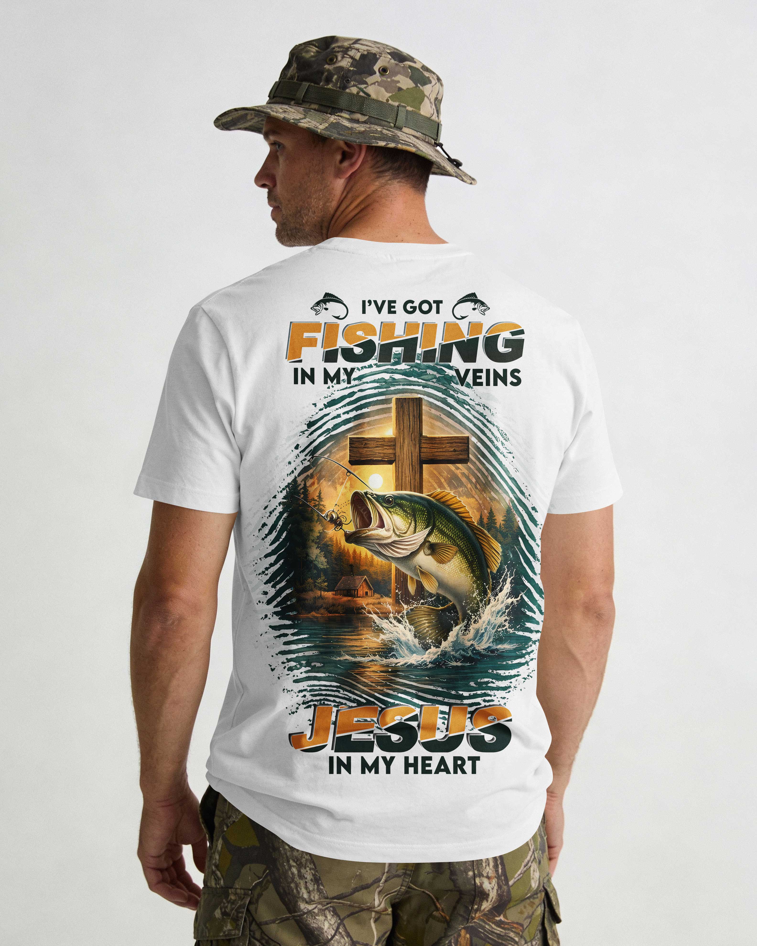 I've Got Fishing In My Veins, Jesus In My Heart T-Shirt