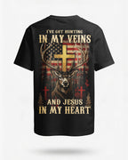I've Got Hunting In My Veins And Jesus In My Heart All Over Print T-Shirt