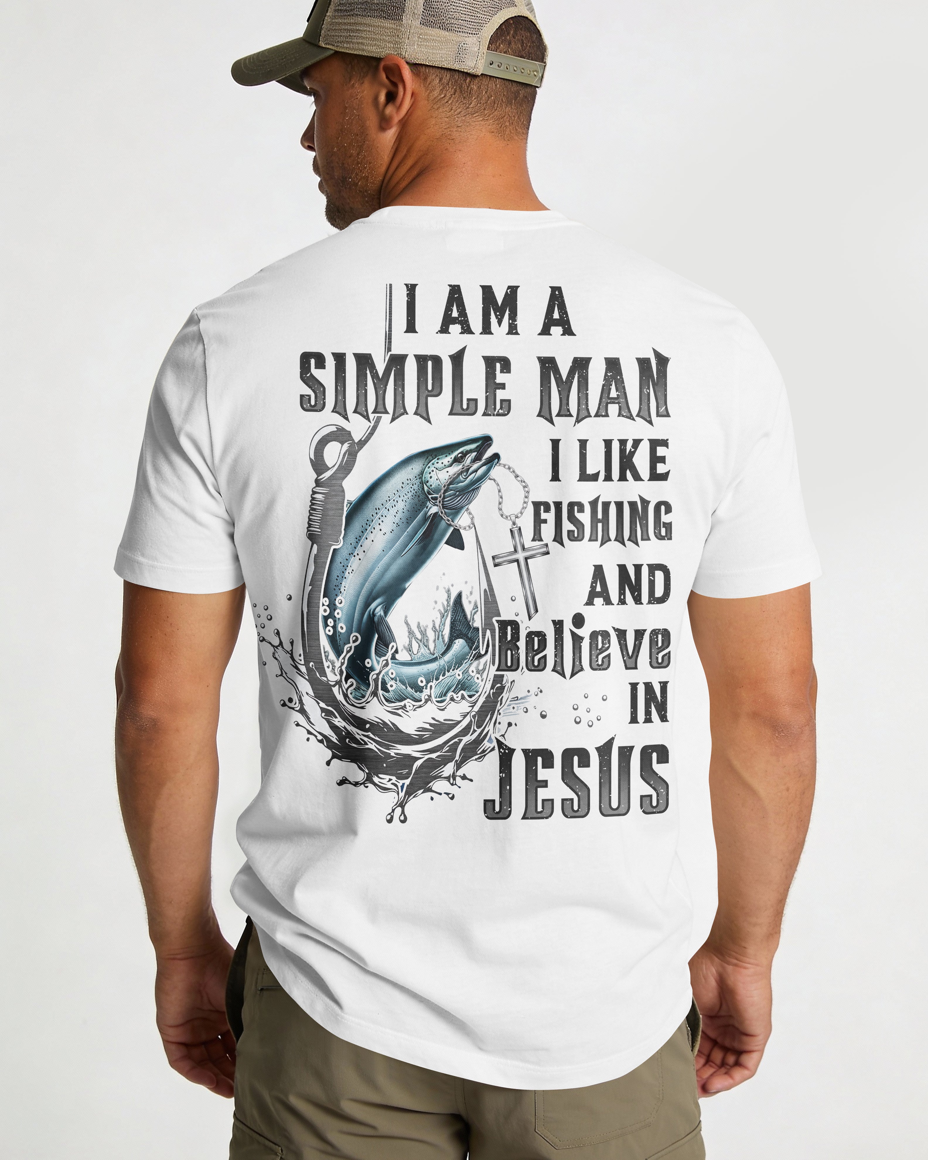 I Like Fishing And Believe In Jesus All Over Print T-Shirt