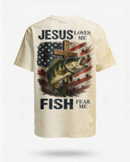 Jesus Loves Me Fish Fear Me T-Shirt