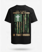 God Family Country And Fishing In That Order Custom Name Custom Name T-Shirt
