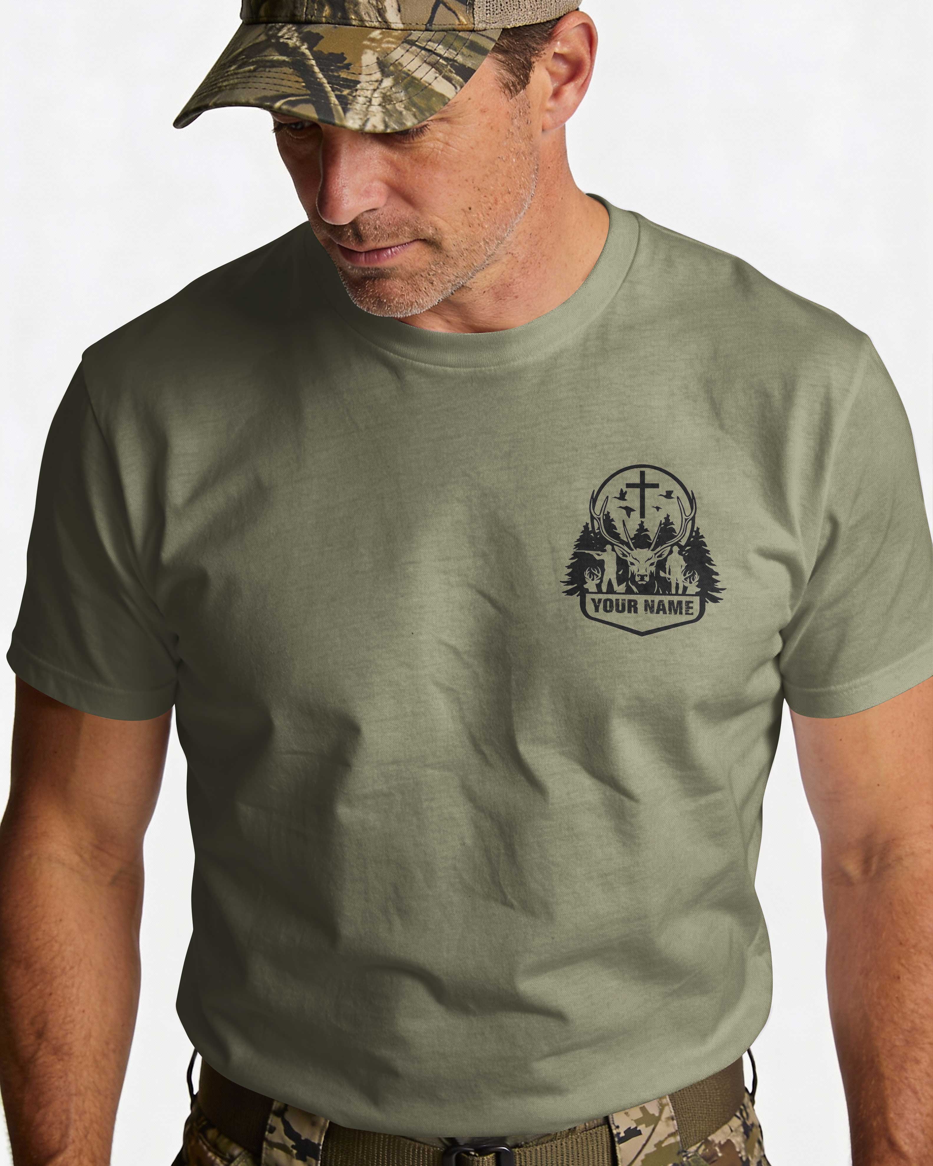 I've Got Hunting In My Veins And Jesus In My Heart Custom Name T-Shirt