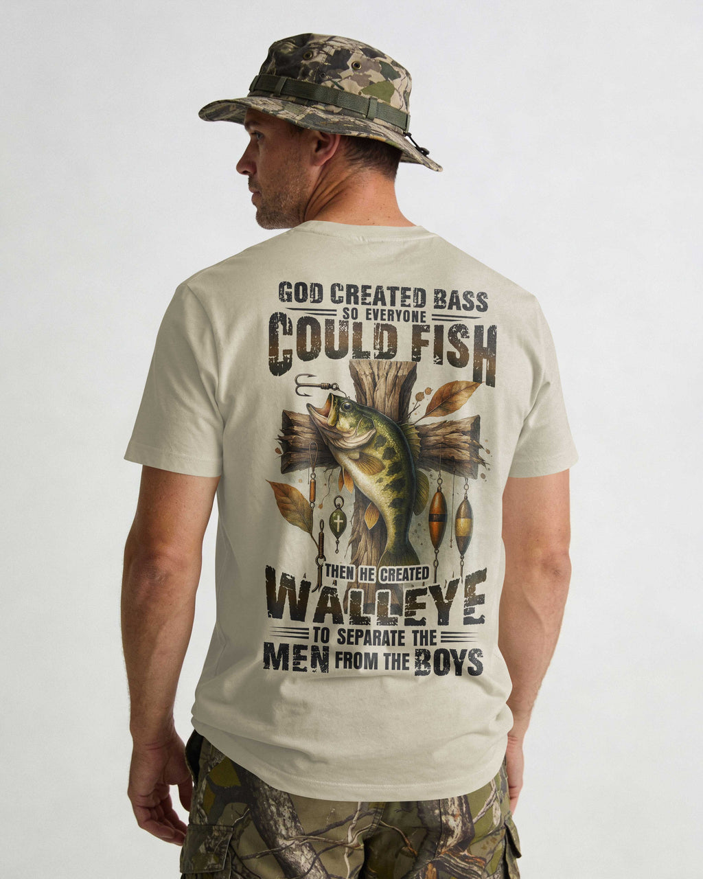 God Created Bass So Everyone Could Fish Then He Created Walleye To Separate The Men From The Boys All Over Print T-Shirt