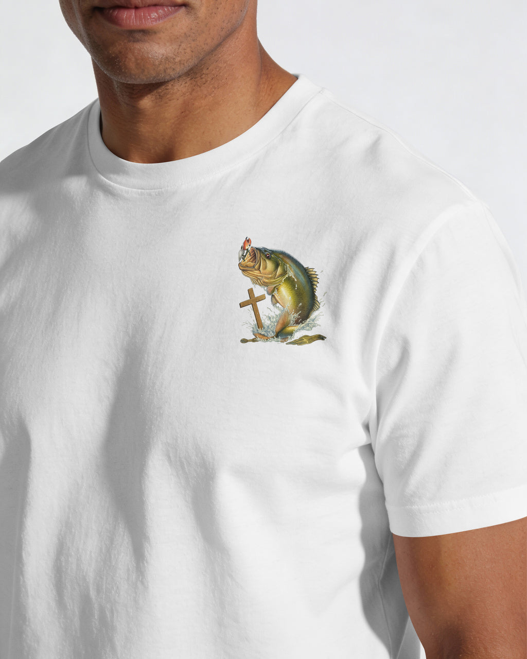 I Reel In Fish But Christ Reels In Me All Over Print T-Shirt