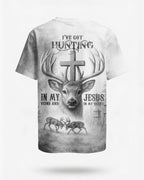 I've Got Hunting In My Veins And Jesus In My Heart All Over Print Grey T-Shirt