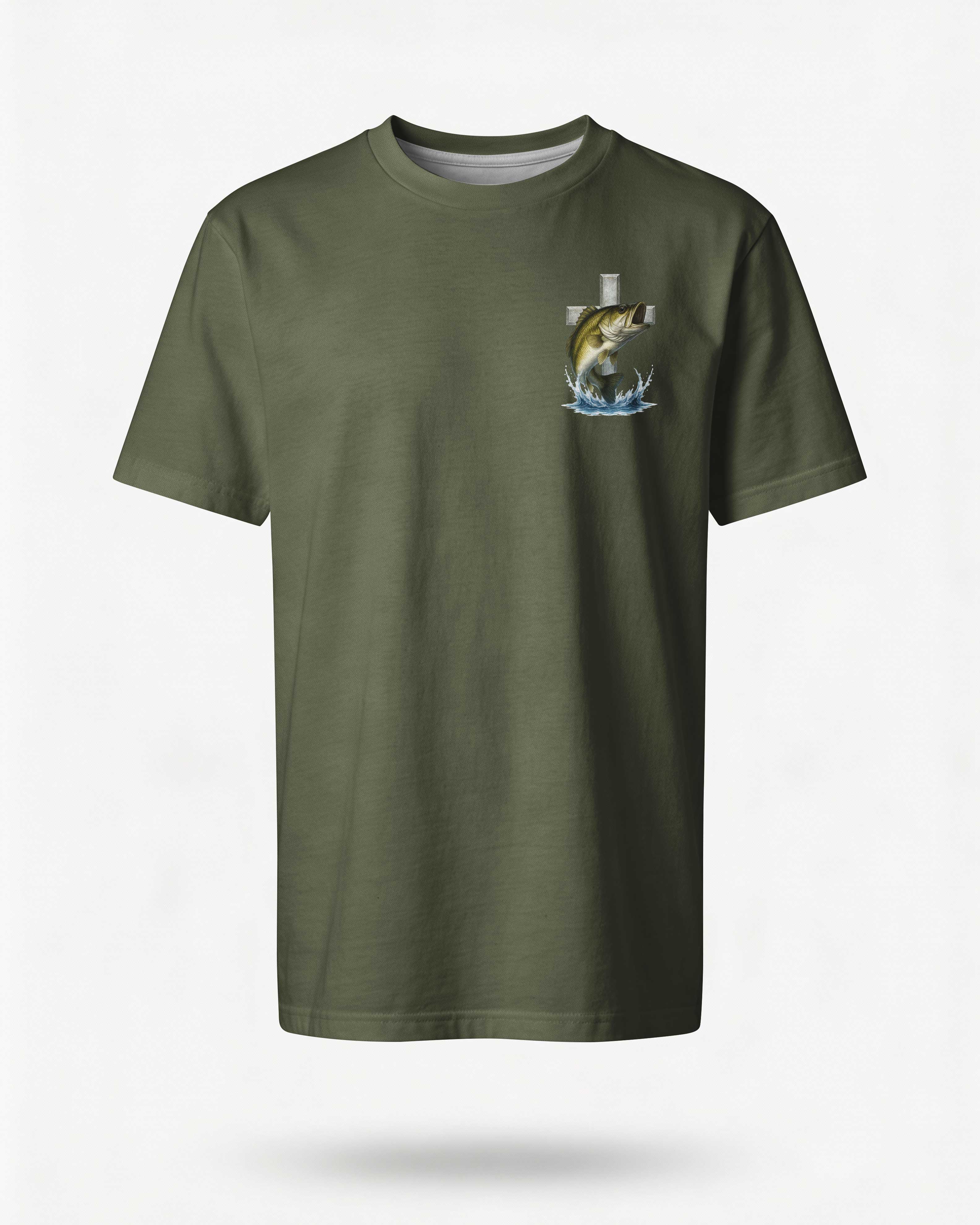 Hooked By Grace Caught By Faith All Over Print T-Shirt