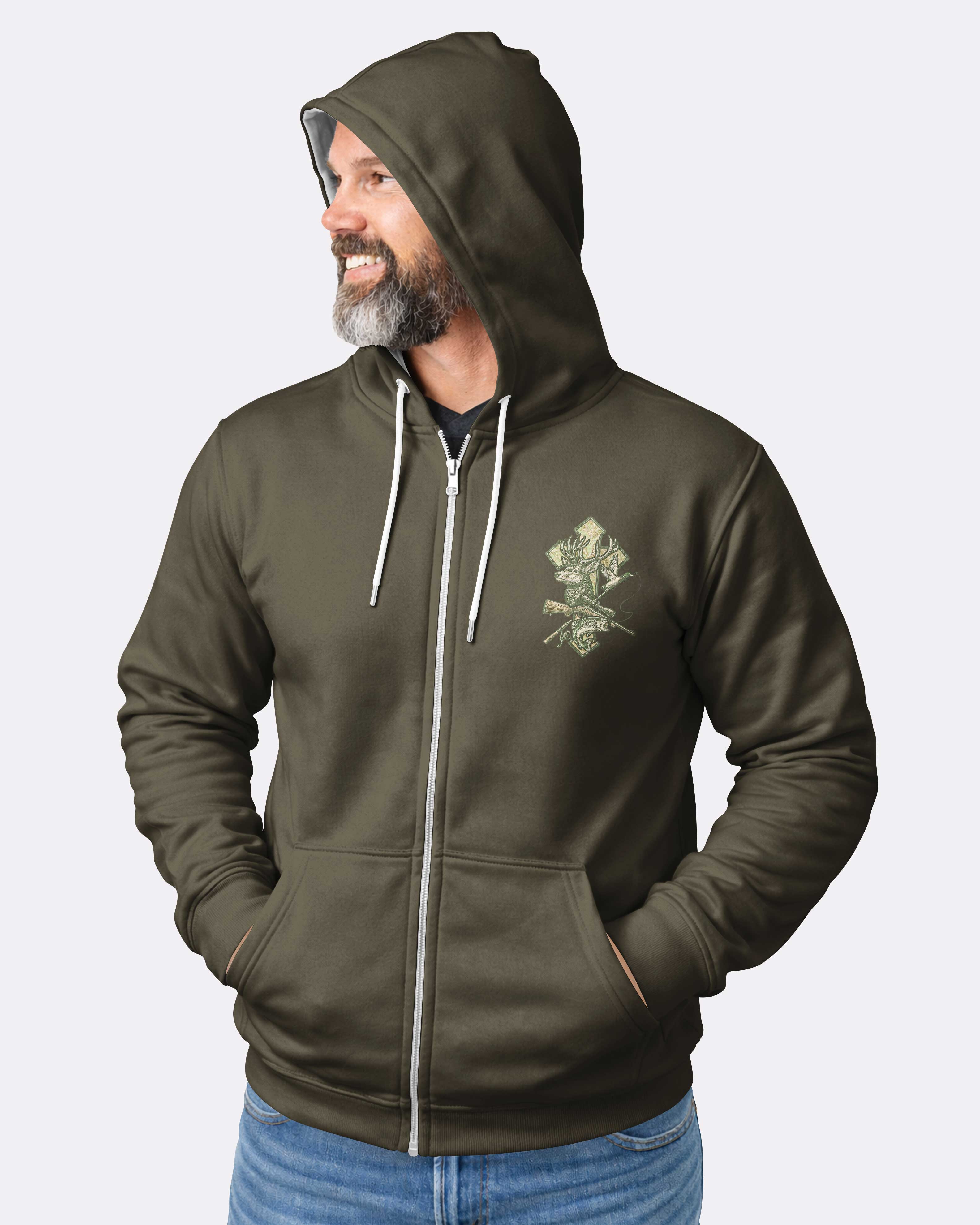 Blessed With Hunting And Fishing My Therapy From God Hoodie