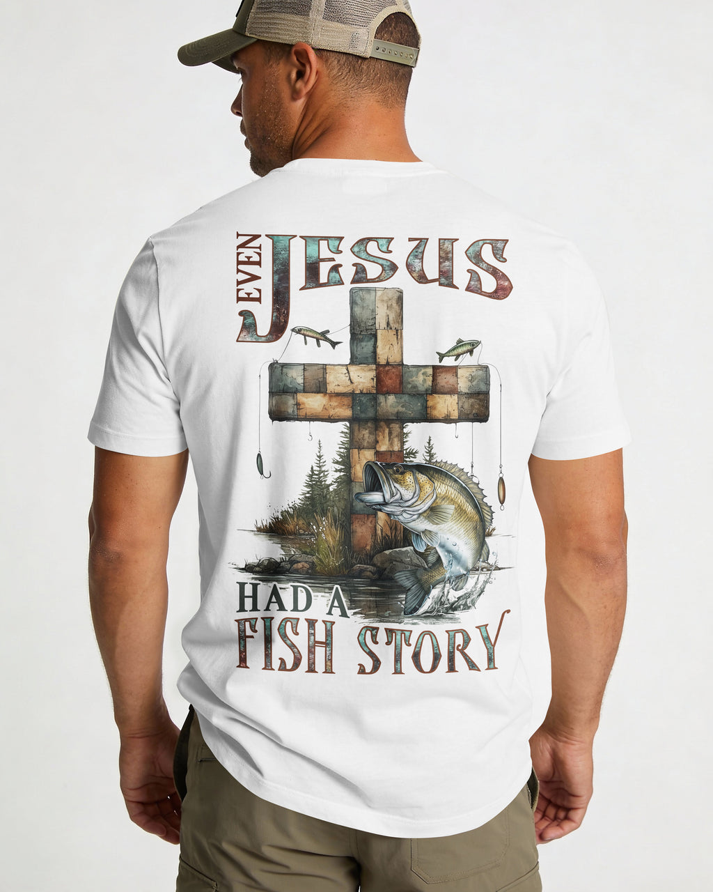 Even Jesus Had A Fish Story All Over Print T-Shirt