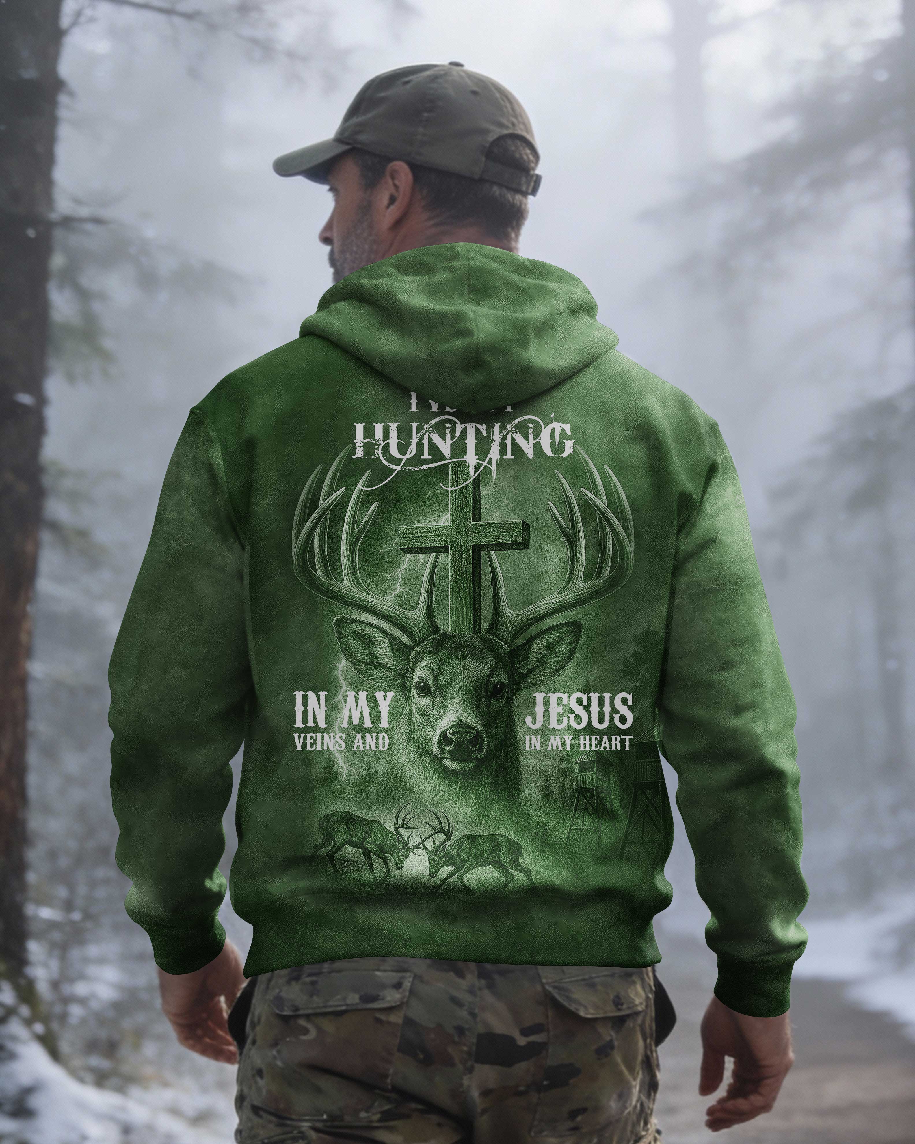 I've Got Hunting In My Veins And Jesus In My Heart Hoodie