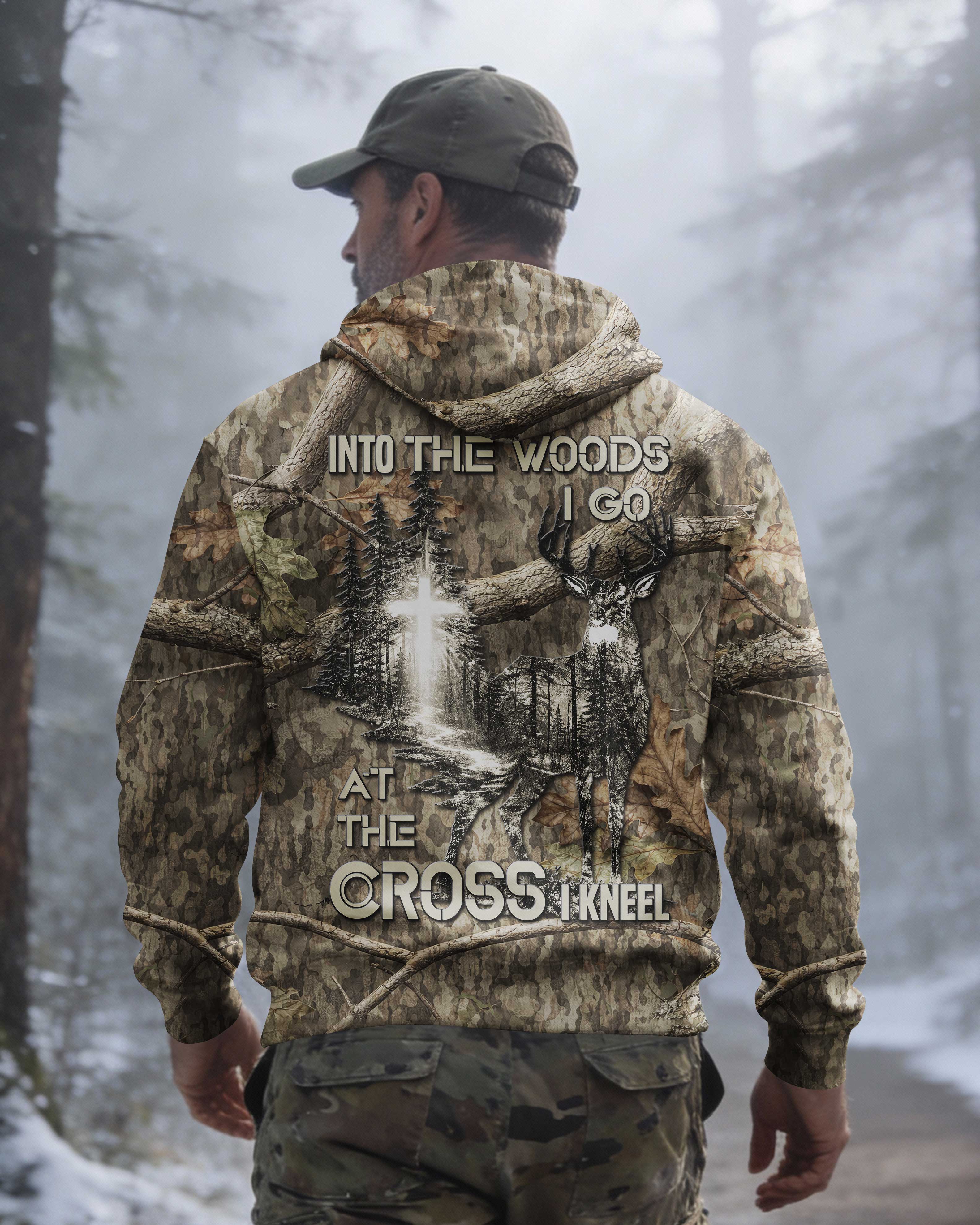 Into The Woods I Go At The Cross I Kneel Hoodie