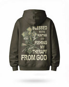 Blessed With Hunting And Fishing My Therapy From God Hoodie