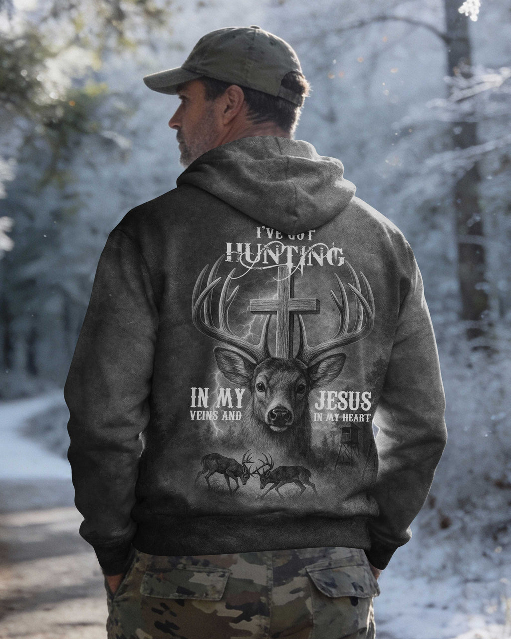I've Got Hunting In My Veins And Jesus In My Heart Hoodie