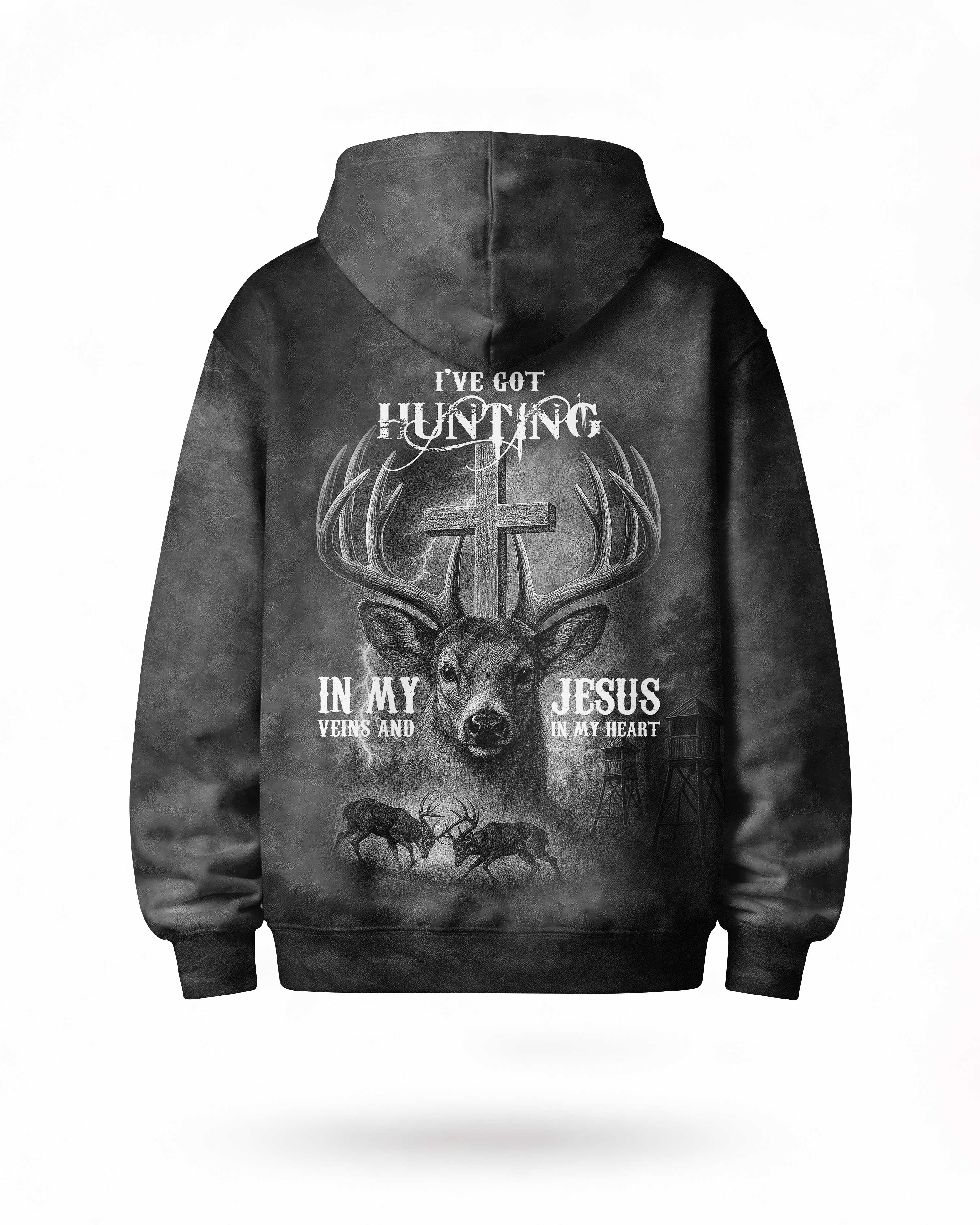 I've Got Hunting In My Veins And Jesus In My Heart Hoodie Main image