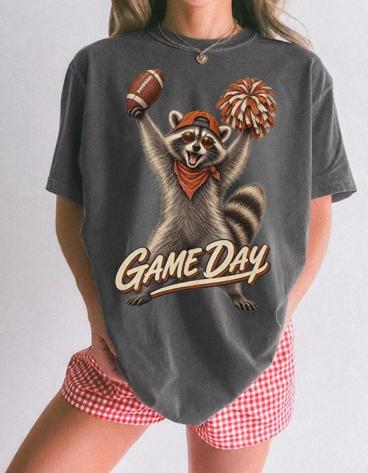 Raccoon Game Day Football T-Shirt for All Fans